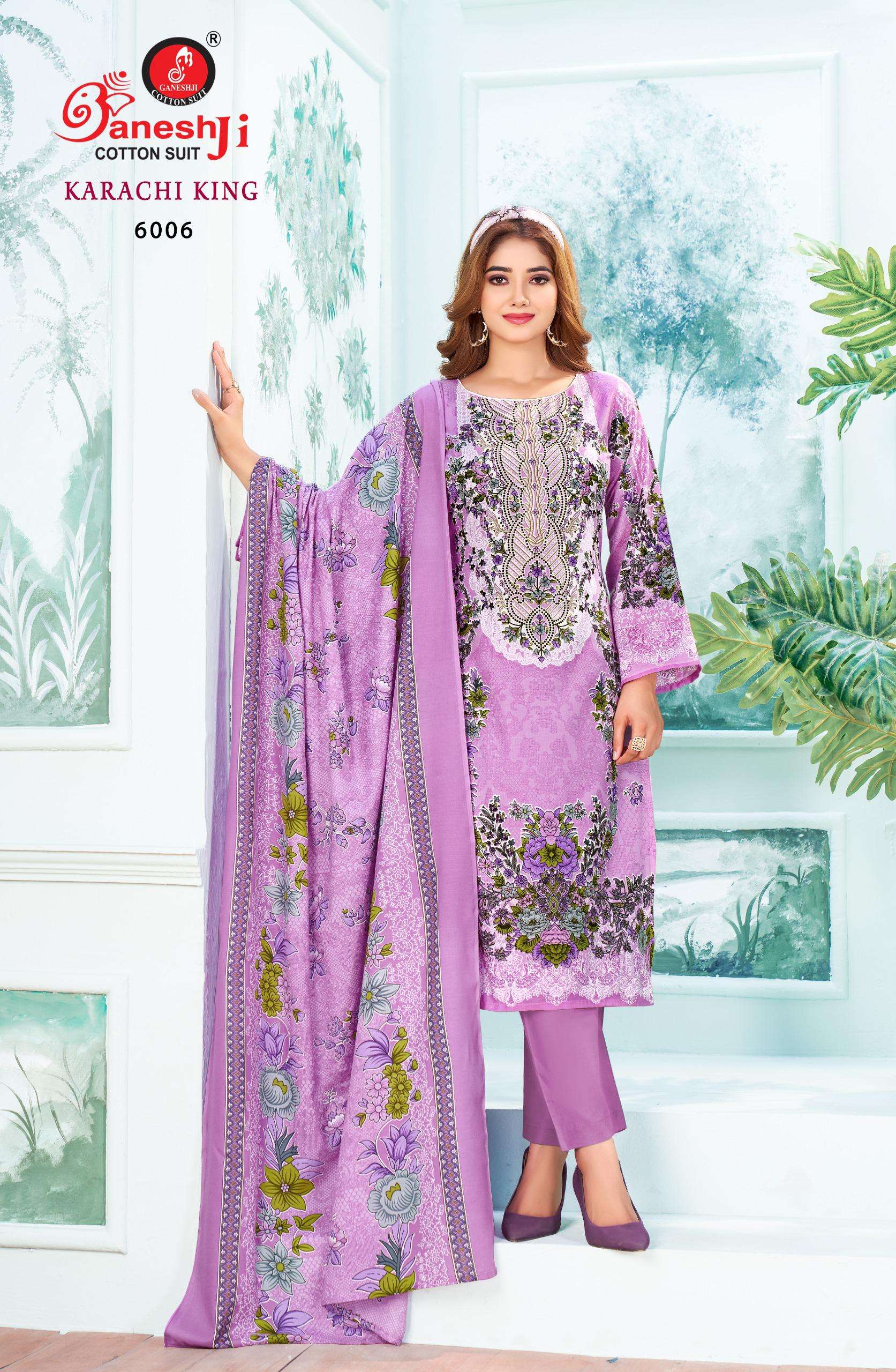 GANESHJI COTTON SUIT KARACHI KING VOL 6 COTTON DIGITAL PRINT SALWAR SUIT