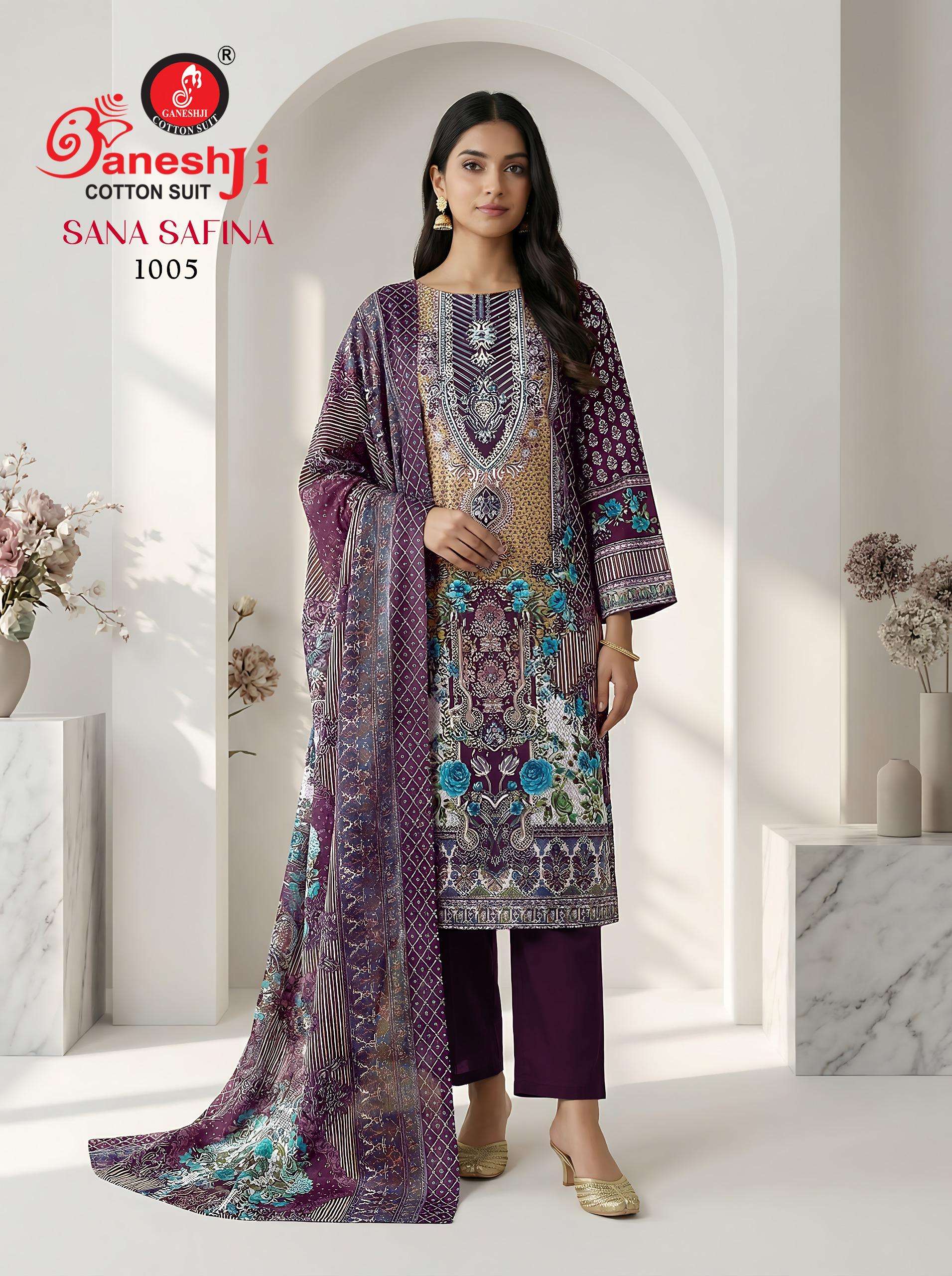 GANESHJI COTTON SUIT SANA SAFINA VOL 1 COTTON DIGITAL PAKISTANI PRINT SALWAR SUIT