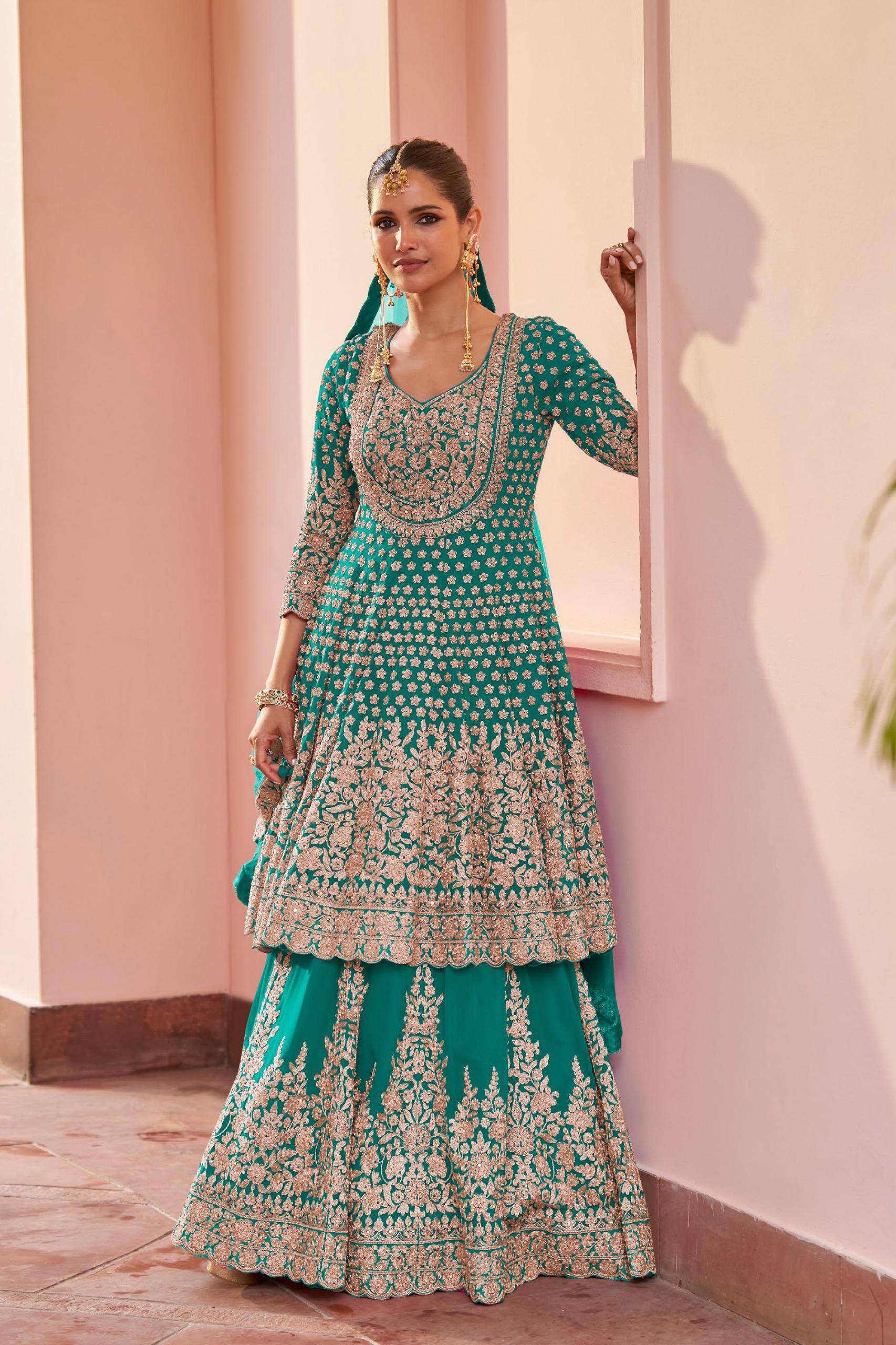 GULKAYRA DESIGNER ALIKA GEORGETTE HEAVY ELEGANT DESIGNER WEDDING WEAR SUIT