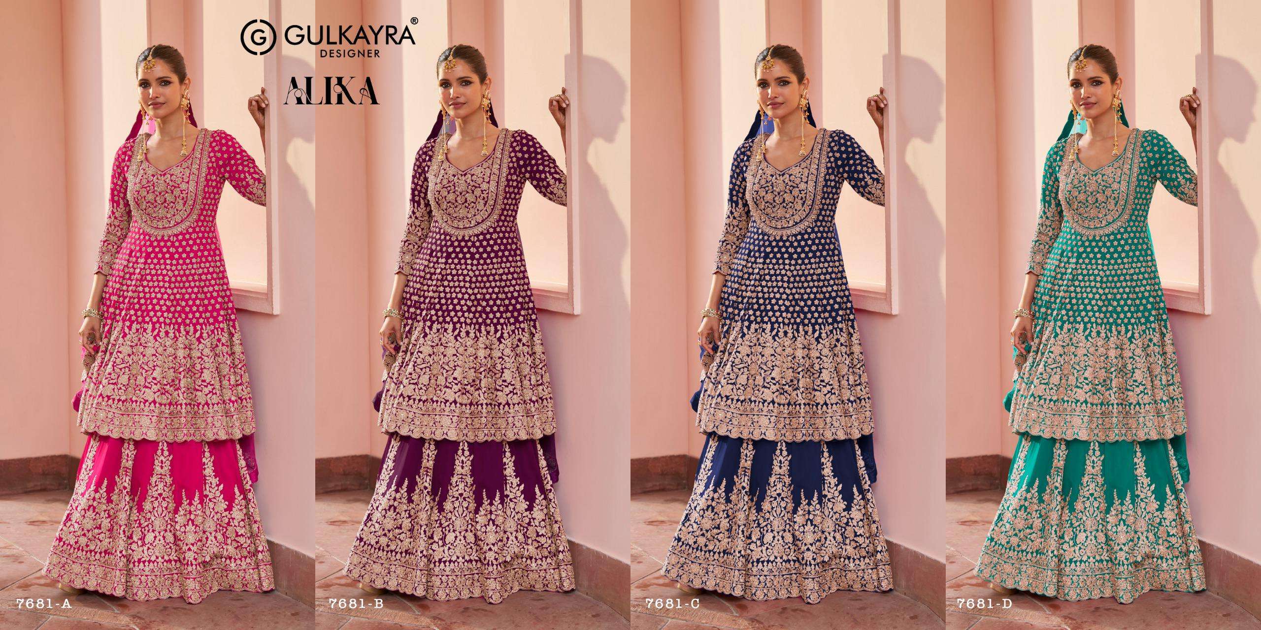 GULKAYRA DESIGNER ALIKA GEORGETTE HEAVY ELEGANT DESIGNER WEDDING WEAR SUIT