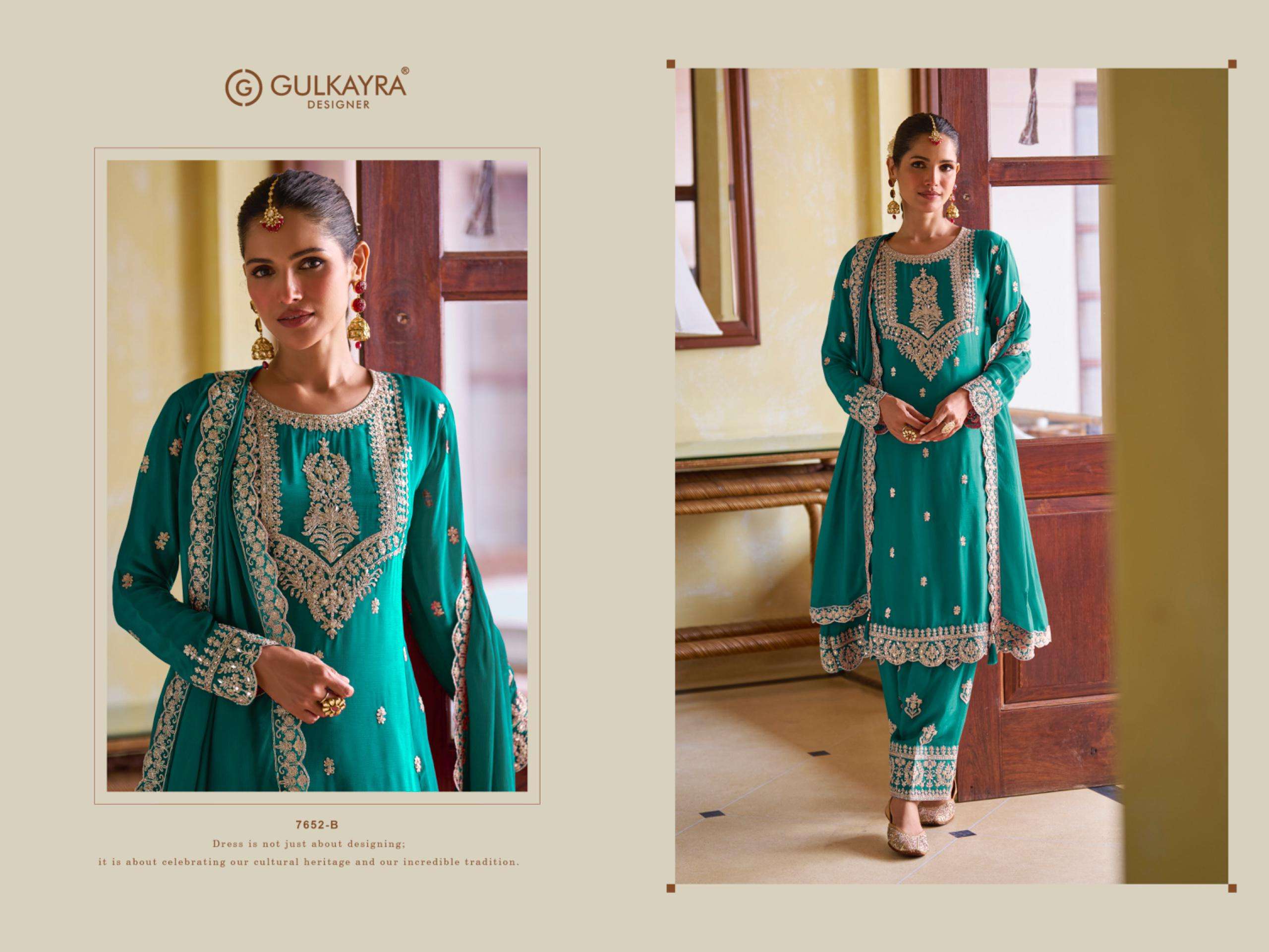 GULKAYRA DESIGNER HARLEY HEAVY EMBROIDERED DESIGNER WEDDING WEAR LADIES SUIT