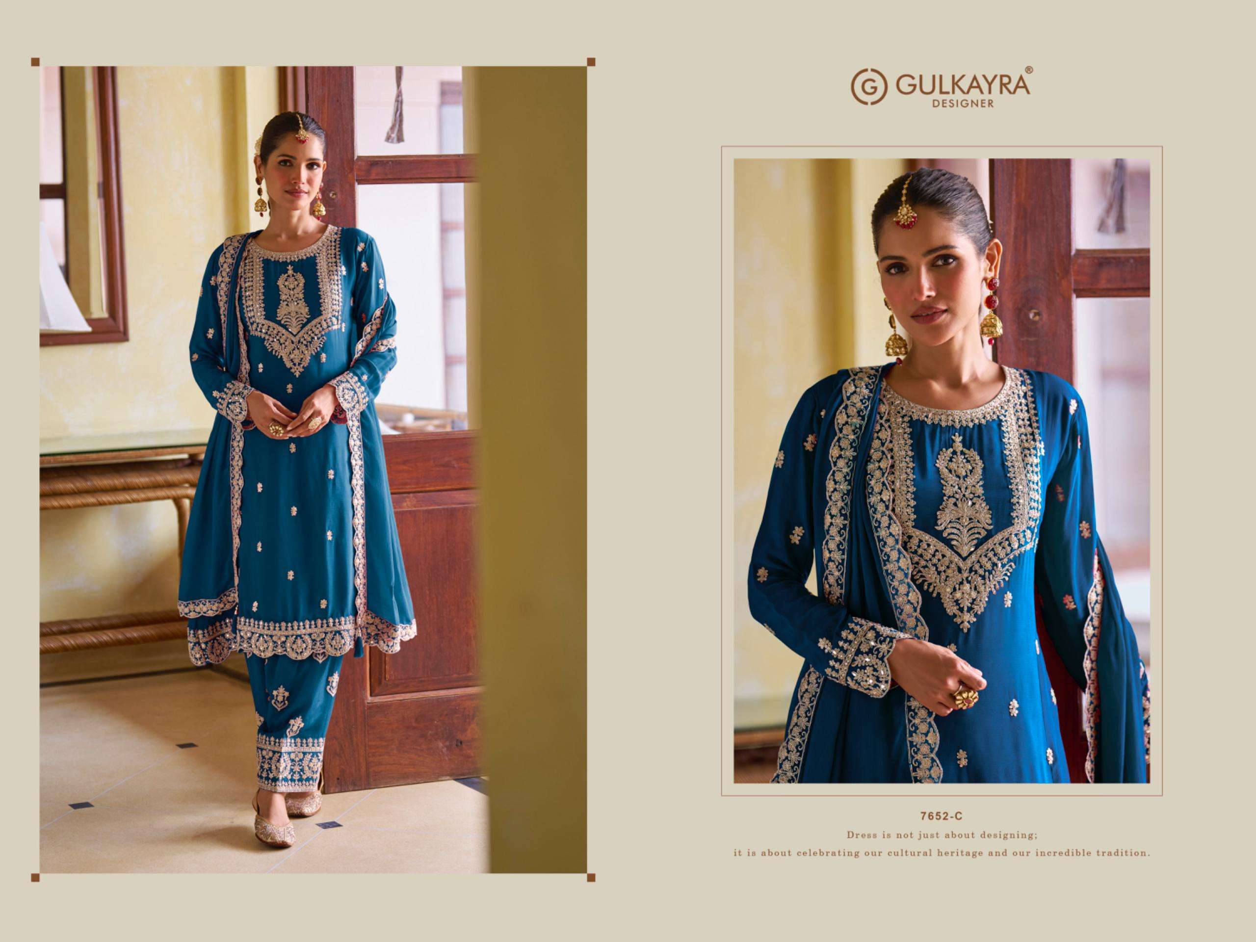 GULKAYRA DESIGNER HARLEY HEAVY EMBROIDERED DESIGNER WEDDING WEAR LADIES SUIT