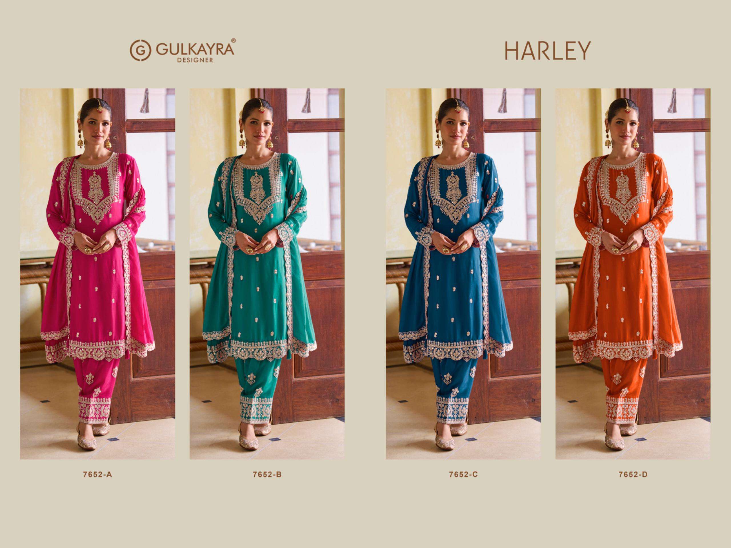 GULKAYRA DESIGNER HARLEY HEAVY EMBROIDERED DESIGNER WEDDING WEAR LADIES SUIT