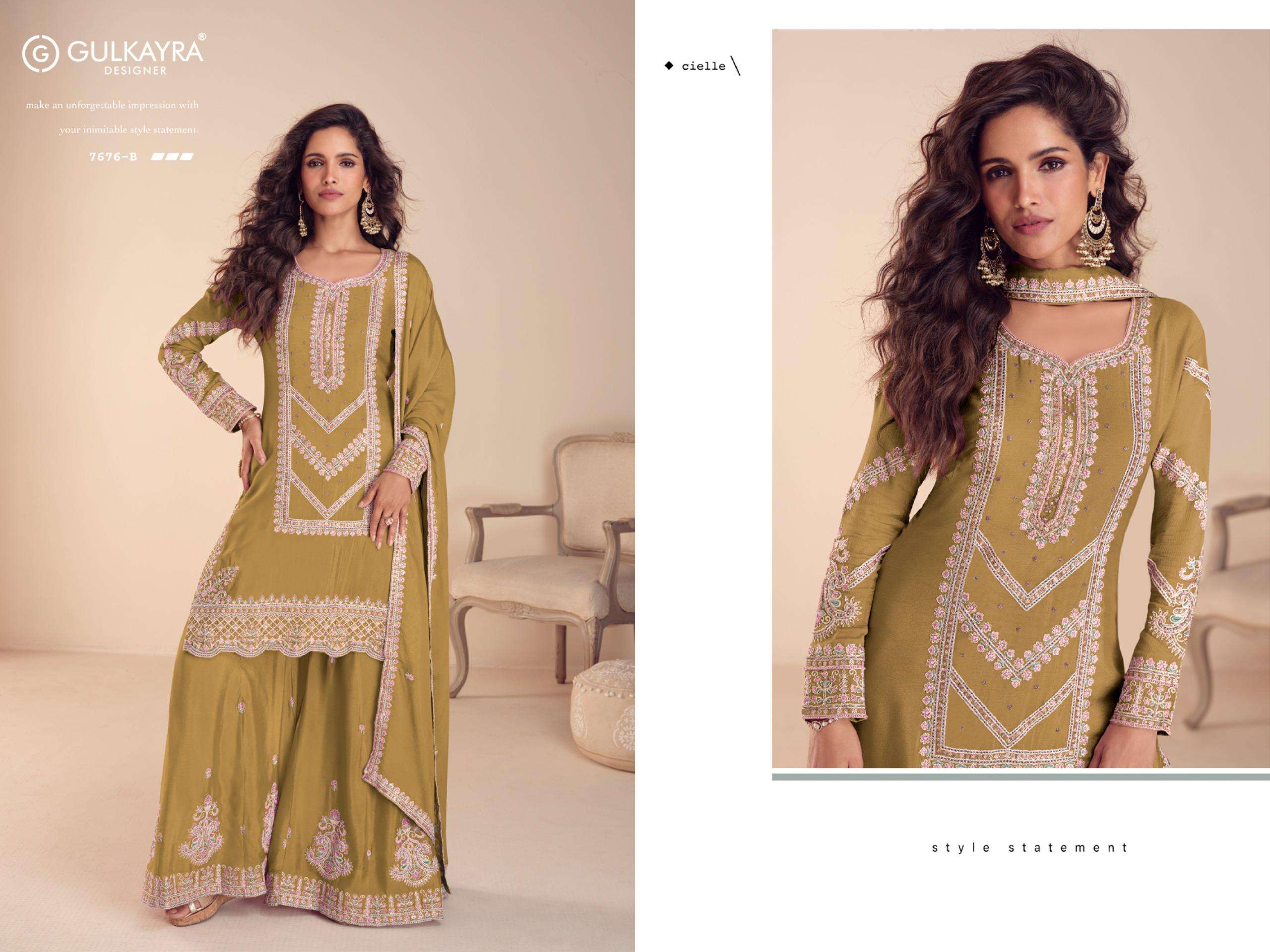 GULKAYRA DESIGNER SAACHI HEAVY EMBROIDERED DESIGNER WEDDING WEAR LADIES SUIT