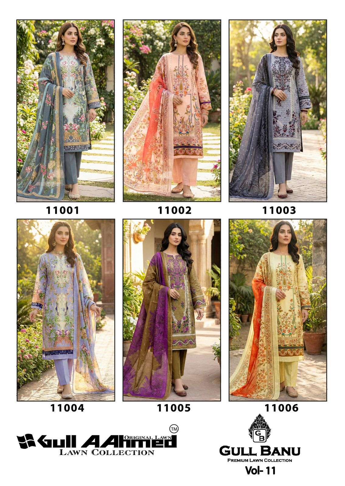 GULL AAHMED GULL BANU VOL 11 COTTON DIGITAL PRINTS SALWAR SUIT	 