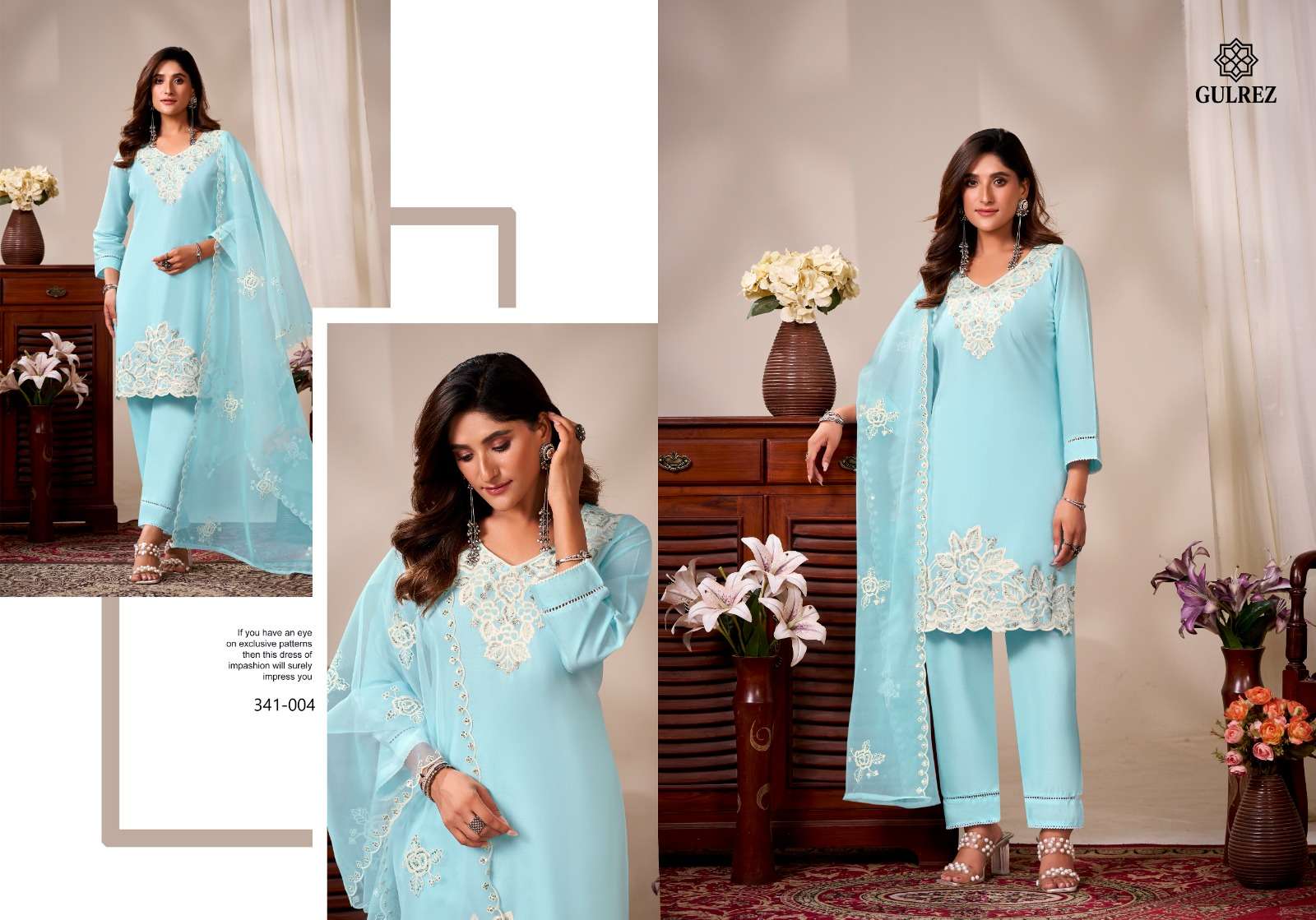 GULREZ ANVI COTTON HEAVY EMBROIDERY DESIGNER WORK LADIES SUIT