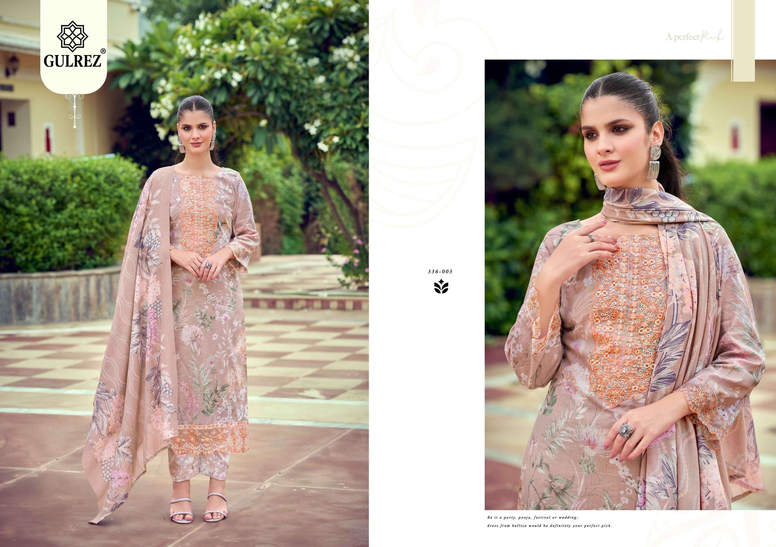 GULREZ HIBA COTTON PRINT WITH EMBROIDERY WORK READY MADE LADIES SUIT