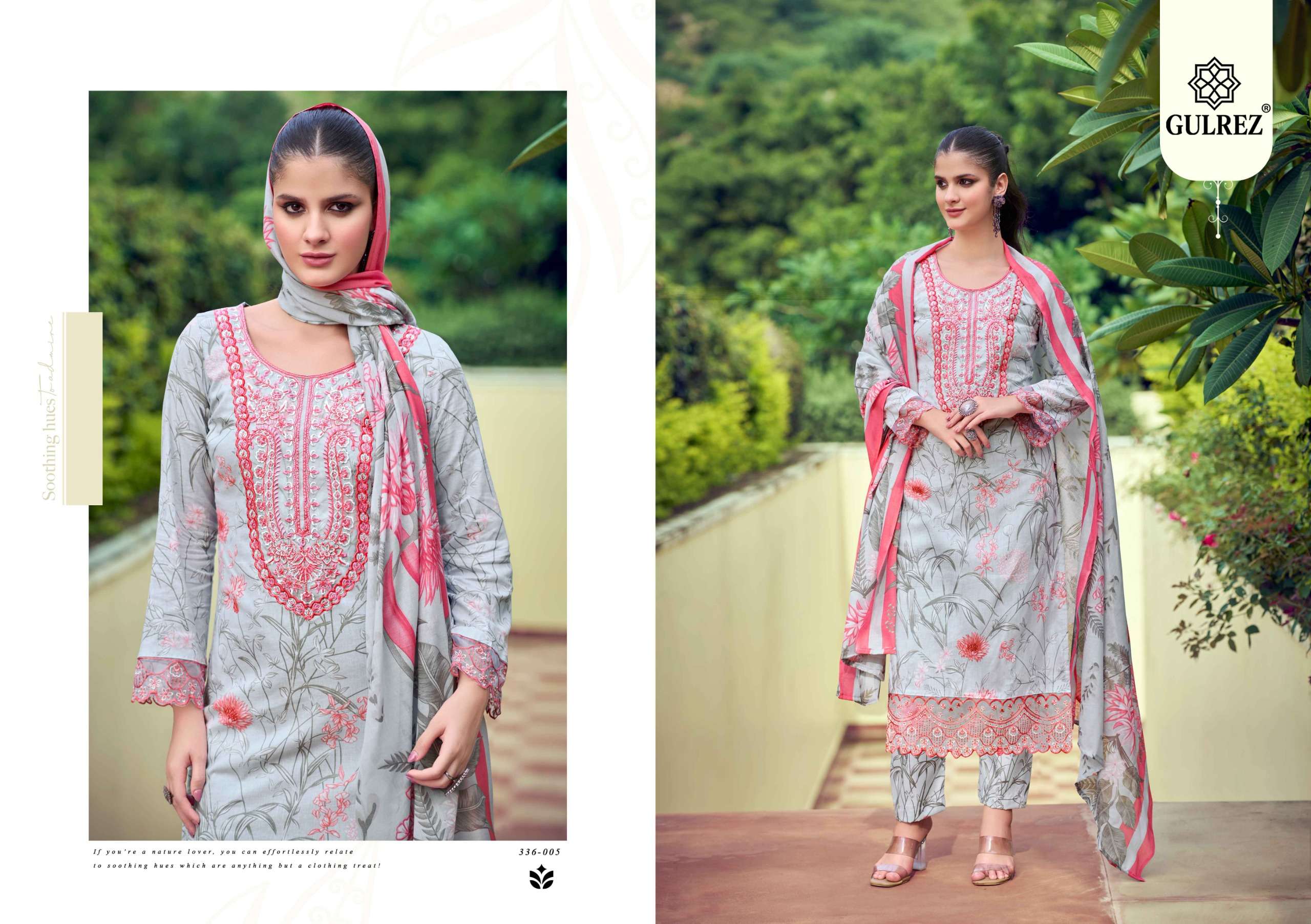 GULREZ HIBA COTTON PRINT WITH EMBROIDERY WORK READY MADE LADIES SUIT