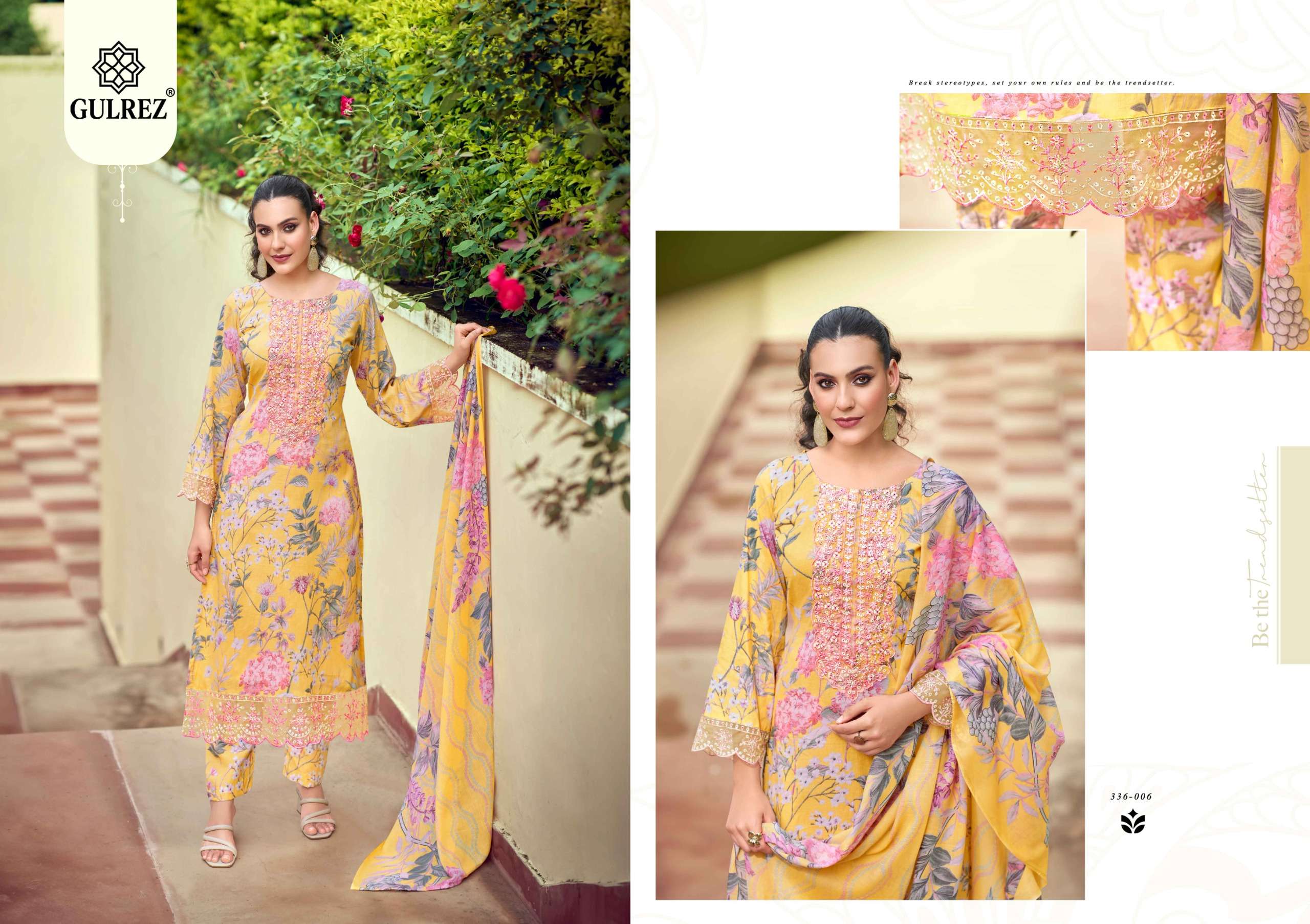 GULREZ HIBA COTTON PRINT WITH EMBROIDERY WORK READY MADE LADIES SUIT