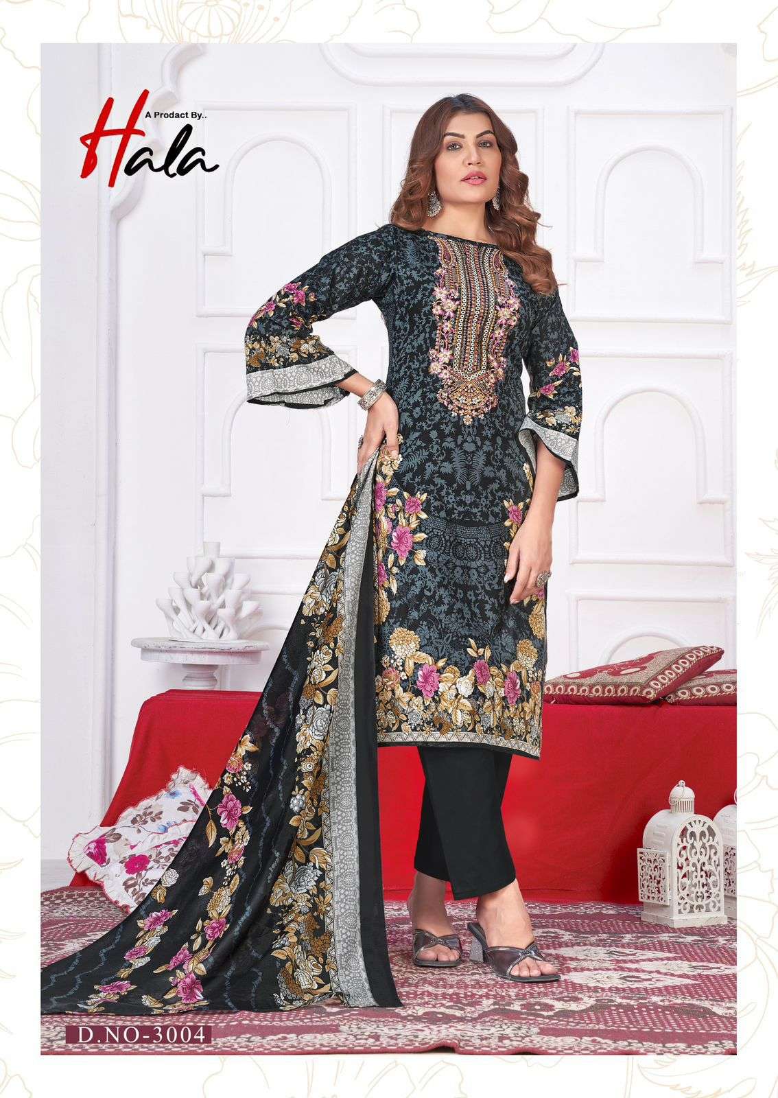 HALA AAYAT VOL 3 COTTON DIGITAL STYLE PRINT WITH FANCY EMBROIDERY WORK SUIT