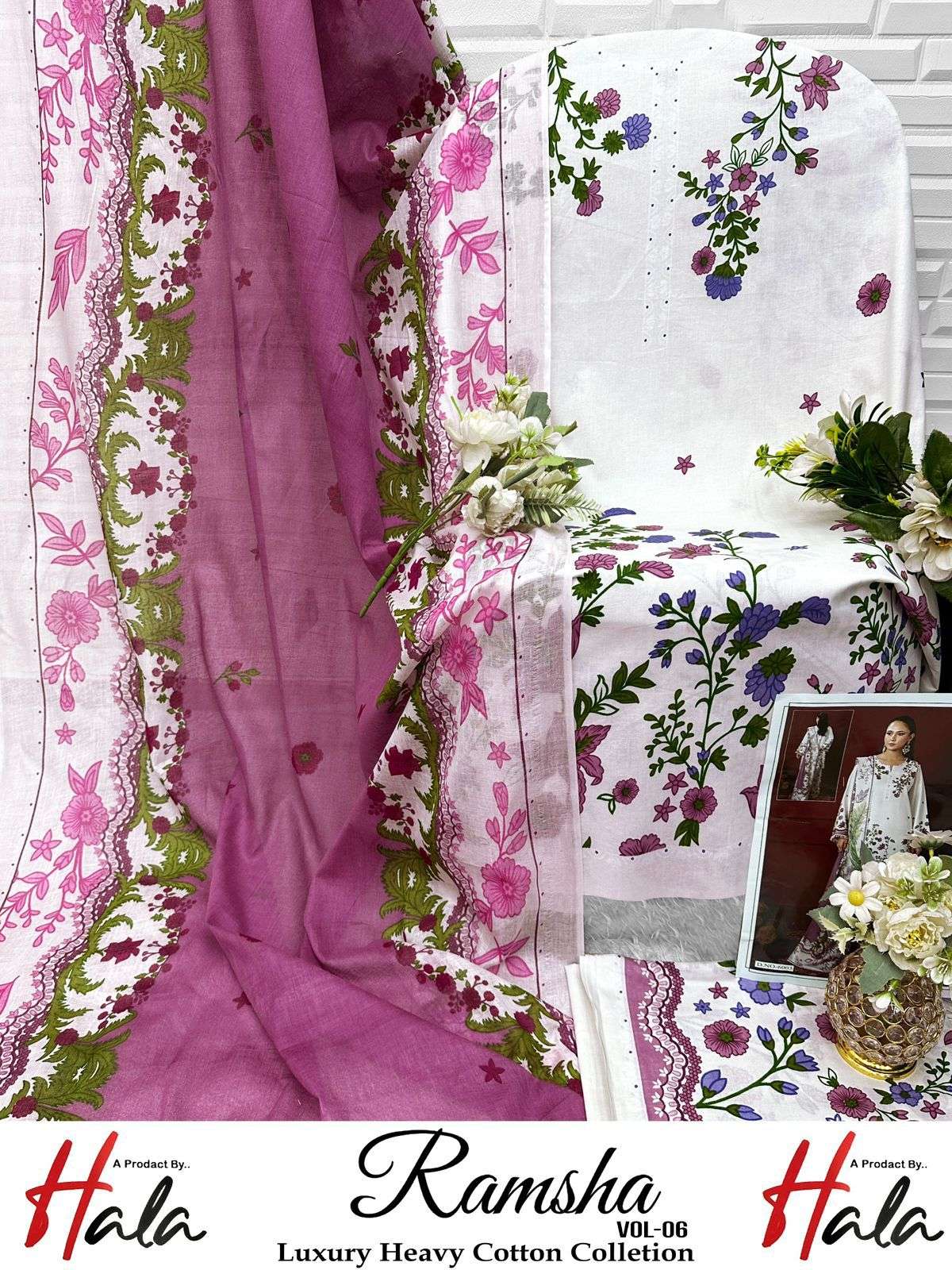 HALA RAMSHA VOL 6 COTTON DIGITAL PRINTS SALWAR SUIT
