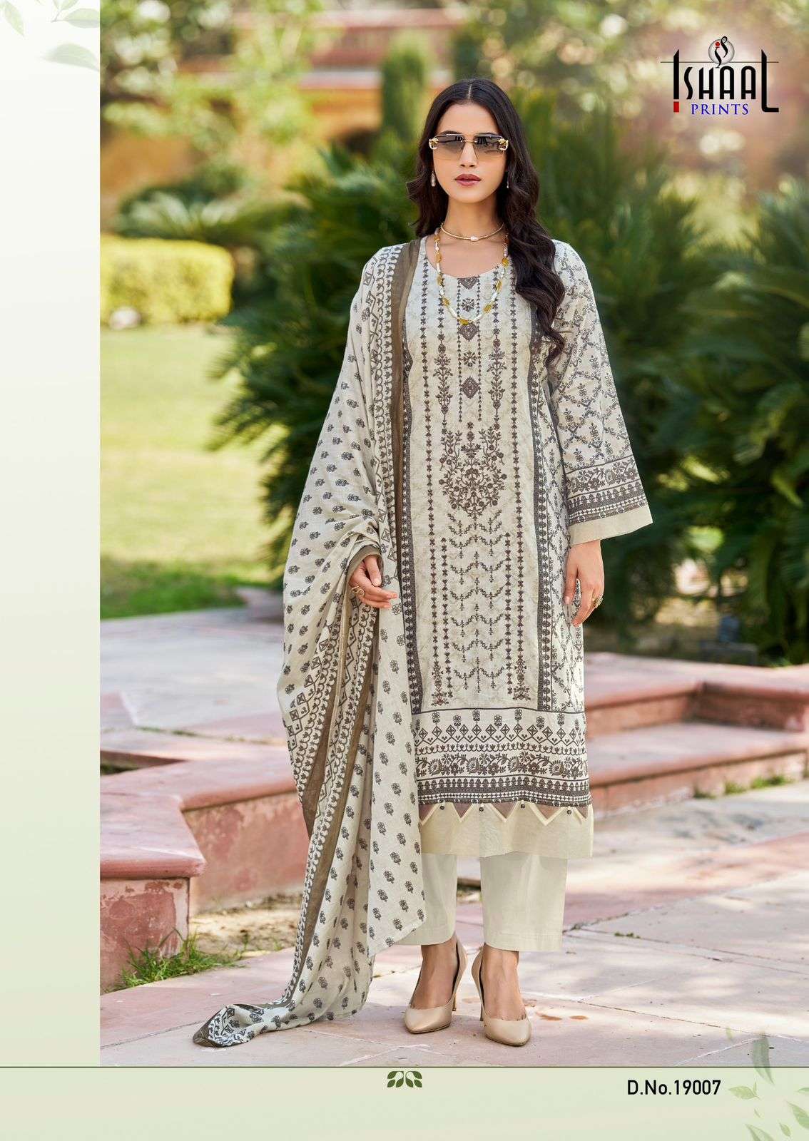 ISHAAL PRINTS EMBROIDERED VOL 19 LAWN COTTON FANCY WORK SUIT