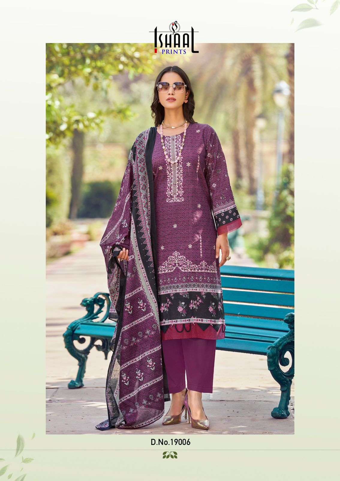 ISHAAL PRINTS EMBROIDERED VOL 19 LAWN COTTON FANCY WORK SUIT