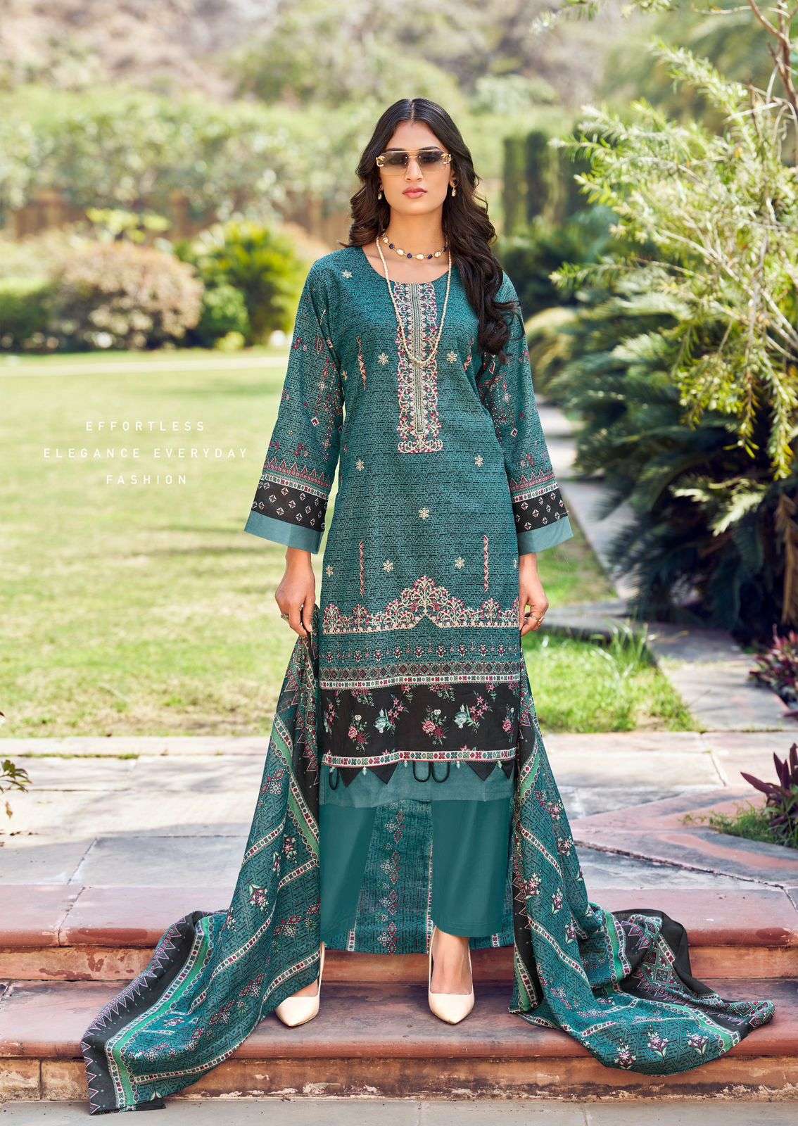 ISHAAL PRINTS EMBROIDERED VOL 19 LAWN COTTON FANCY WORK SUIT