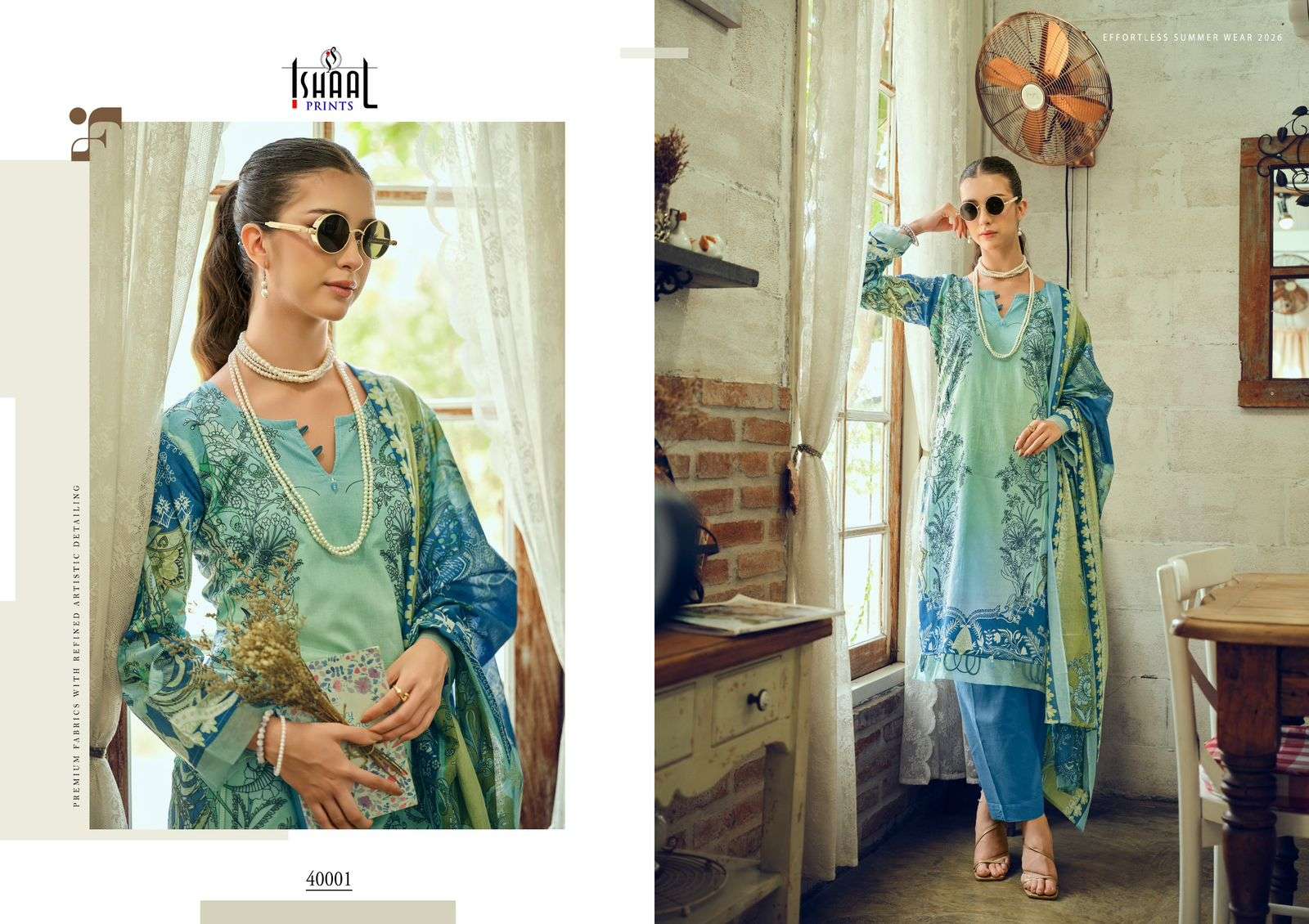 ISHAAL PRINTS GULMOHAR VOL 40 LAWN COTTON DIGITAL PRINTS SALWAR SUIT