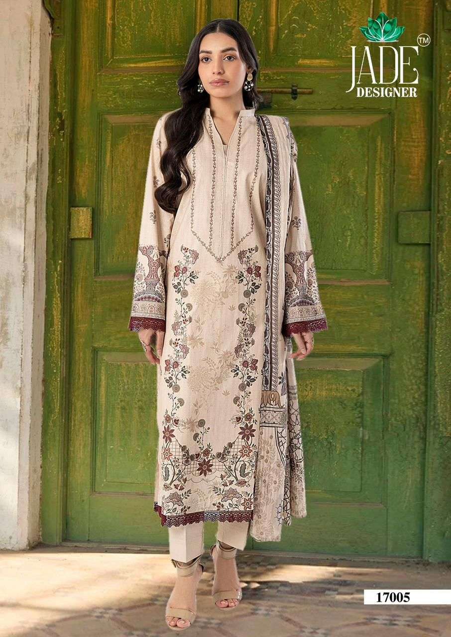 JADE CRIMSON EXCLUSIVE HEAVY LAWN COLLECTION VOL 17 COTTON DIGITAL KARACHI PRINTS SALWAR SUIT