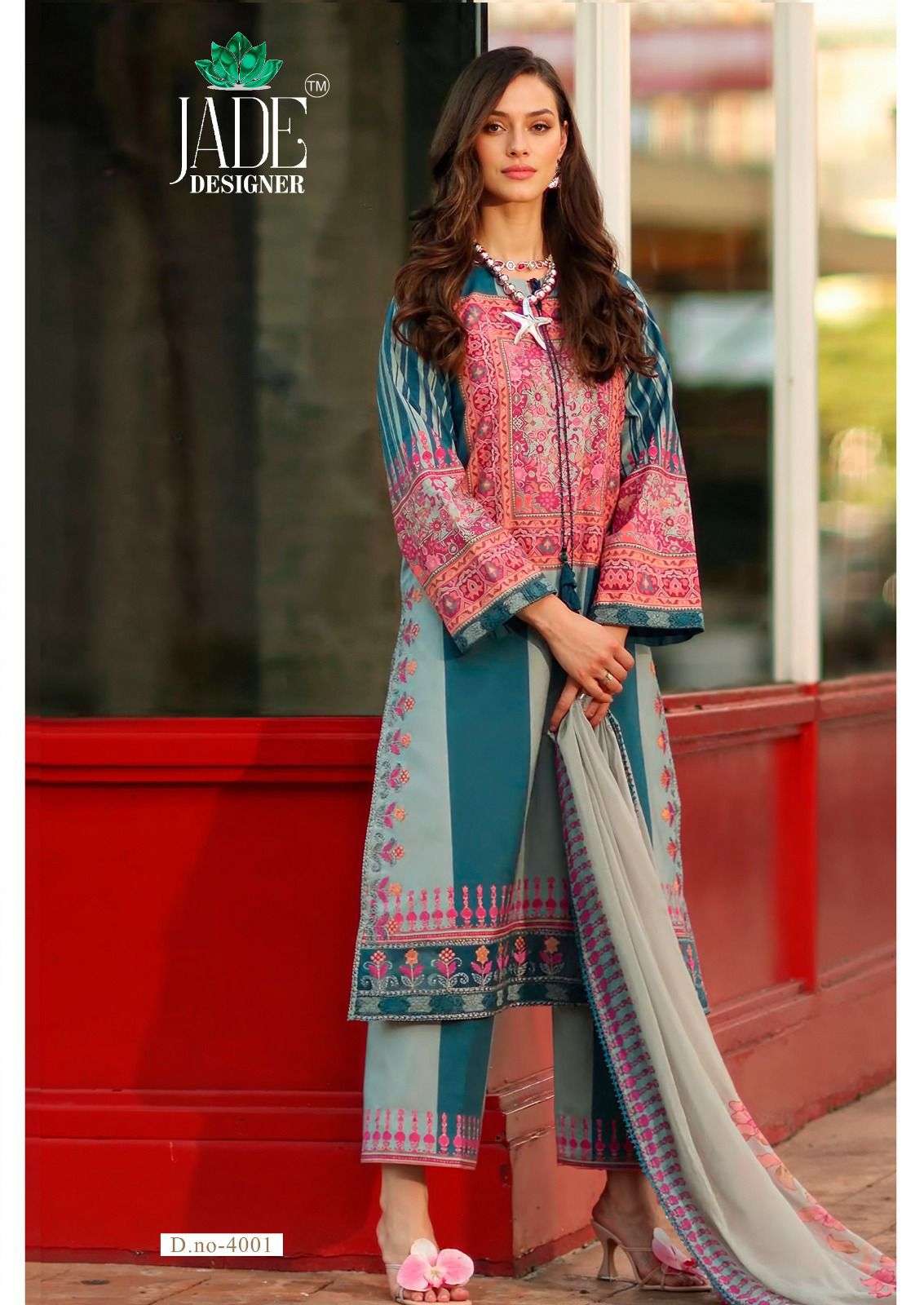 JADE DESIGNER AYESHA ZARA VOL 4 LAWN COTTON DIGITAL KARACHI PRINT SUIT