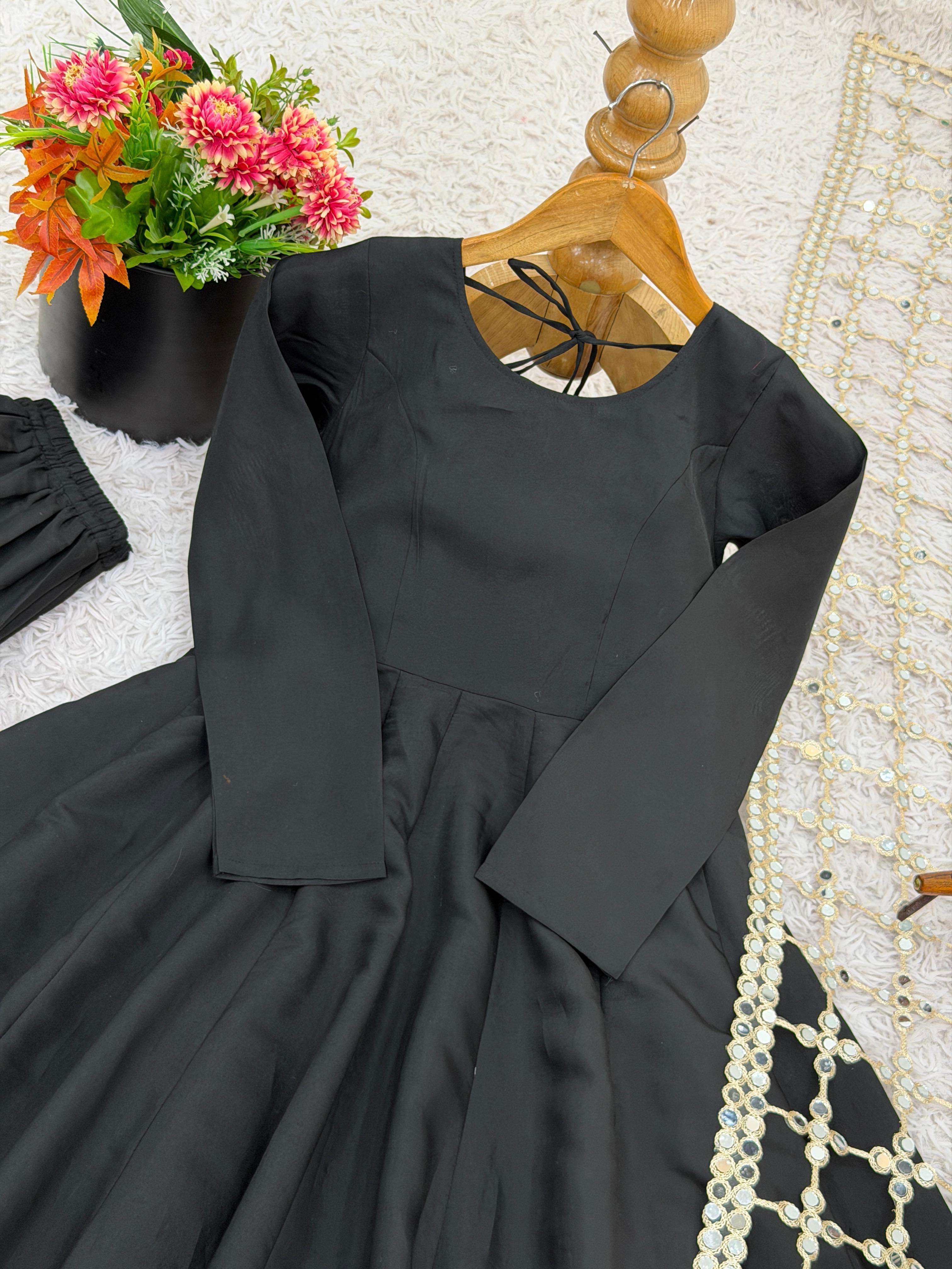 JF 036 SILK FANCY PARTY WEAR GOWN BOTTOM AND DUPATTA SET