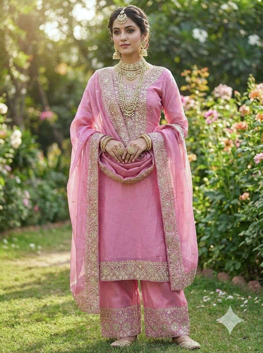 JF 040 SILK BEAUTIFUL DESIGNER PARTY WEAR LOOK DESIGNER SUIT