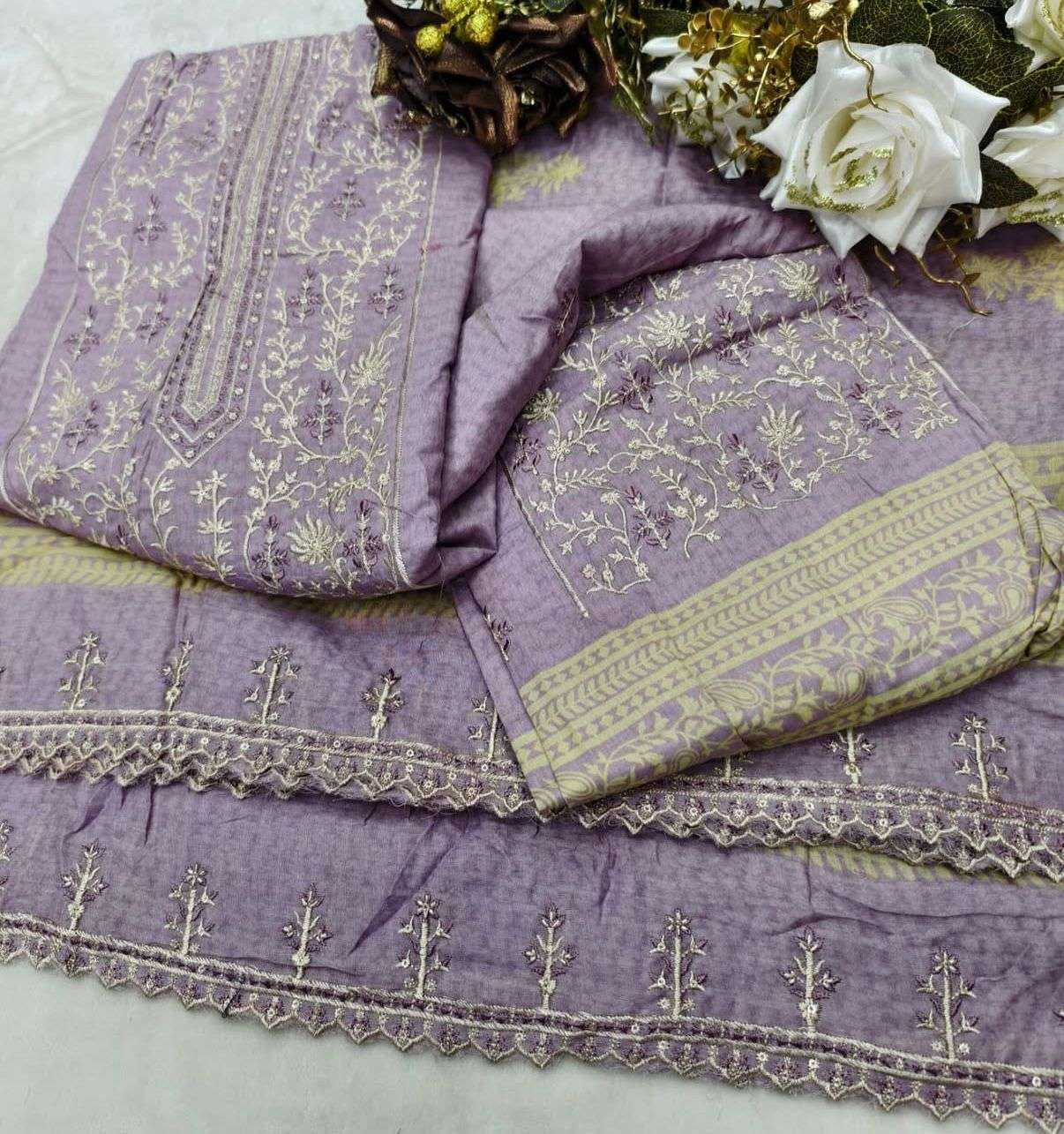 JIHAN BIN SAEED LAWN COLLECTION VOL 19 LAWN PRINT WITH FANCY WORK SUIT