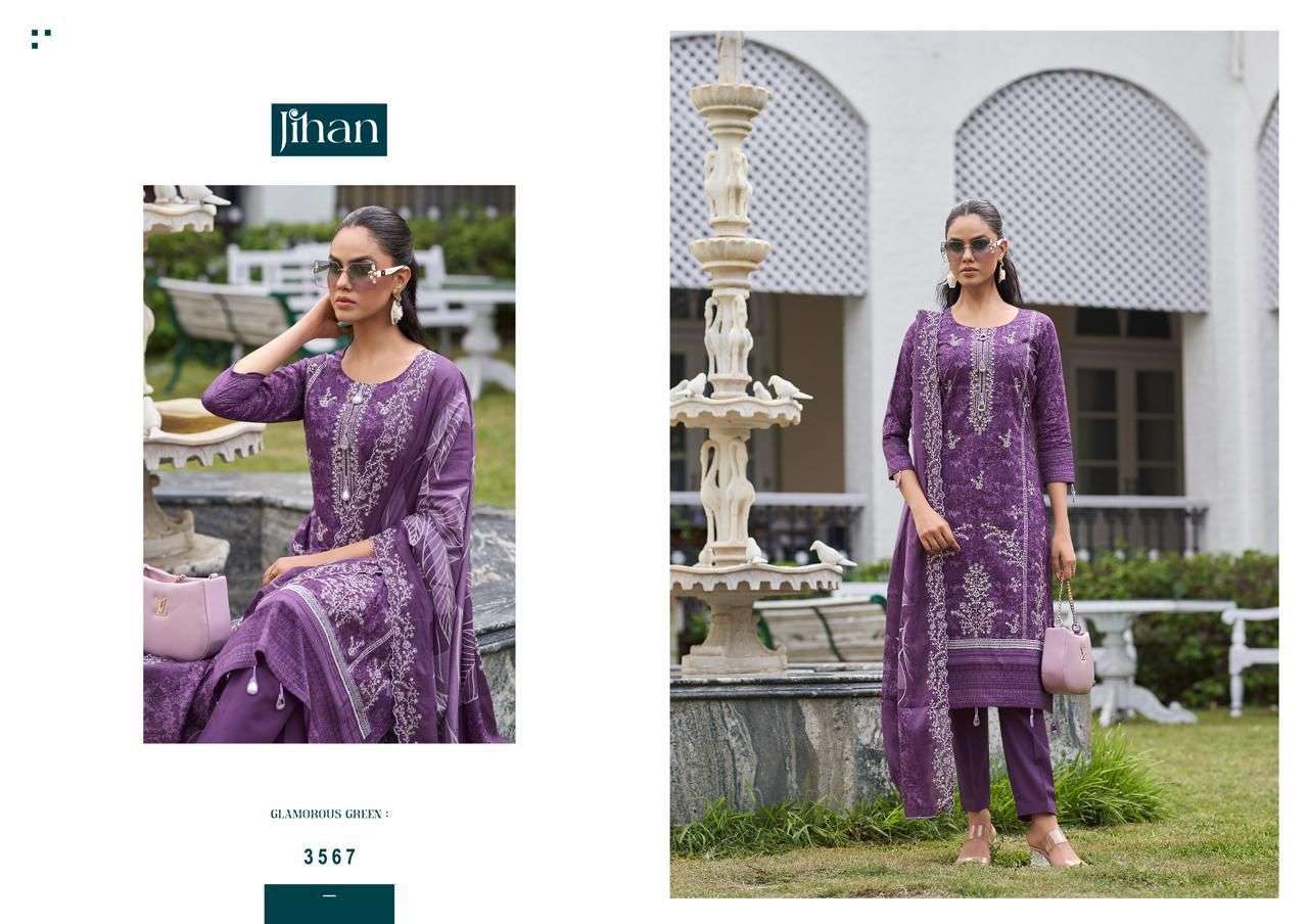 JIHAN BIN SAEED LAWN COLLECTION VOL 19 LAWN PRINT WITH FANCY WORK SUIT