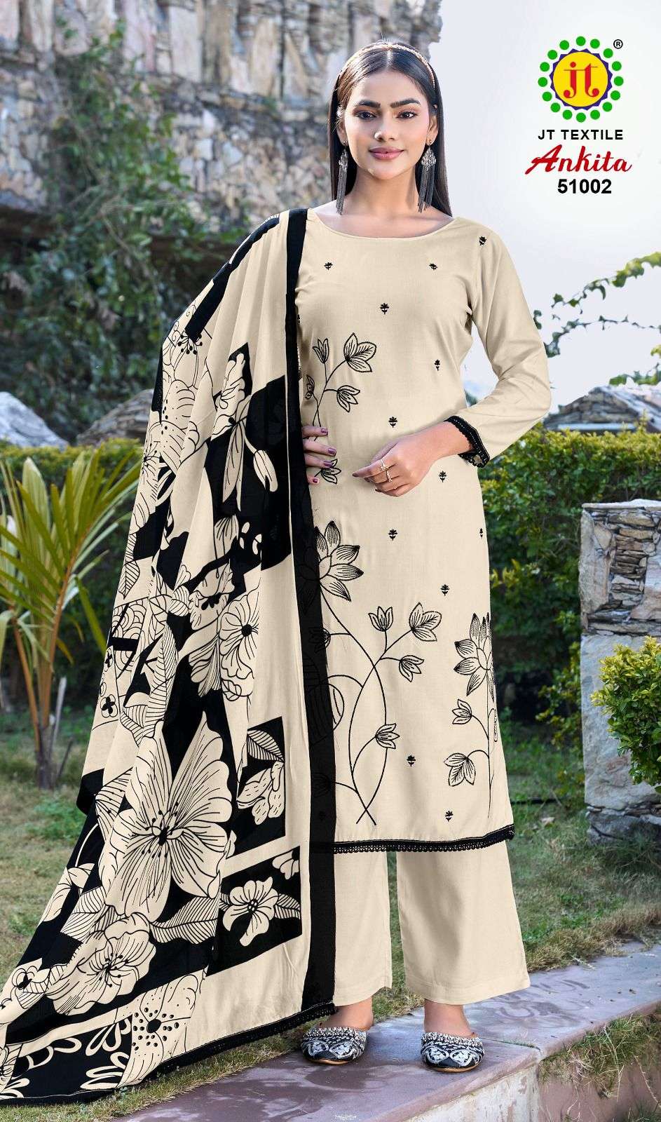 JT ANKITA VOL 51 RAYON FANCY EMBROIDERY WORKS SUIT