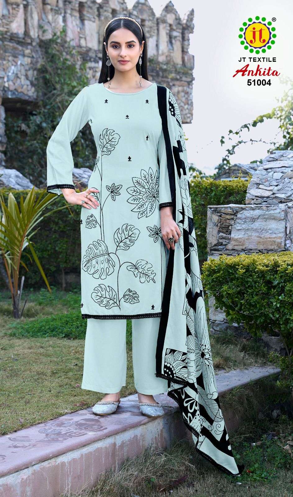 JT ANKITA VOL 51 RAYON FANCY EMBROIDERY WORKS SUIT