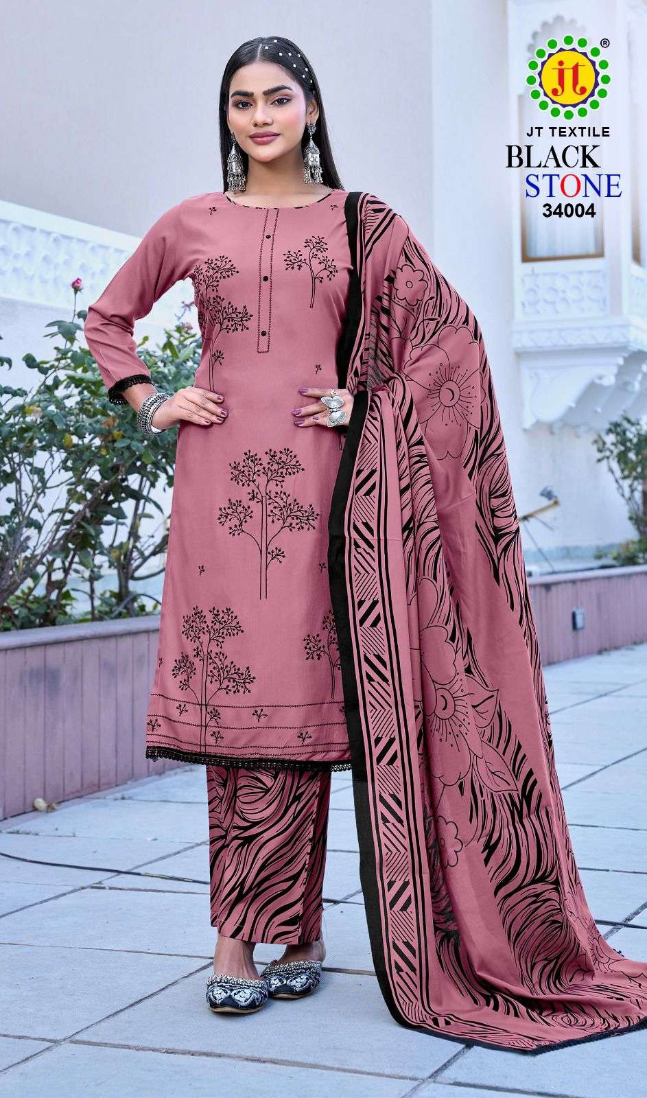 JT BLACK STONE VOL 34 RAYON FANCY WORKS LADIES SALWAR SUIT