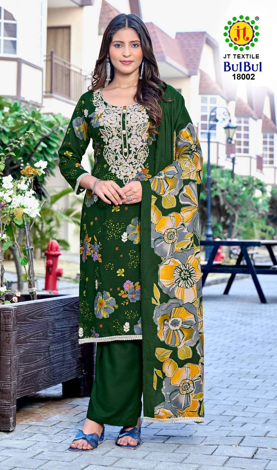 JT BULBUL VOL 18 RAYON FANCY EMBROIDERIES WORK LADIES SUIT