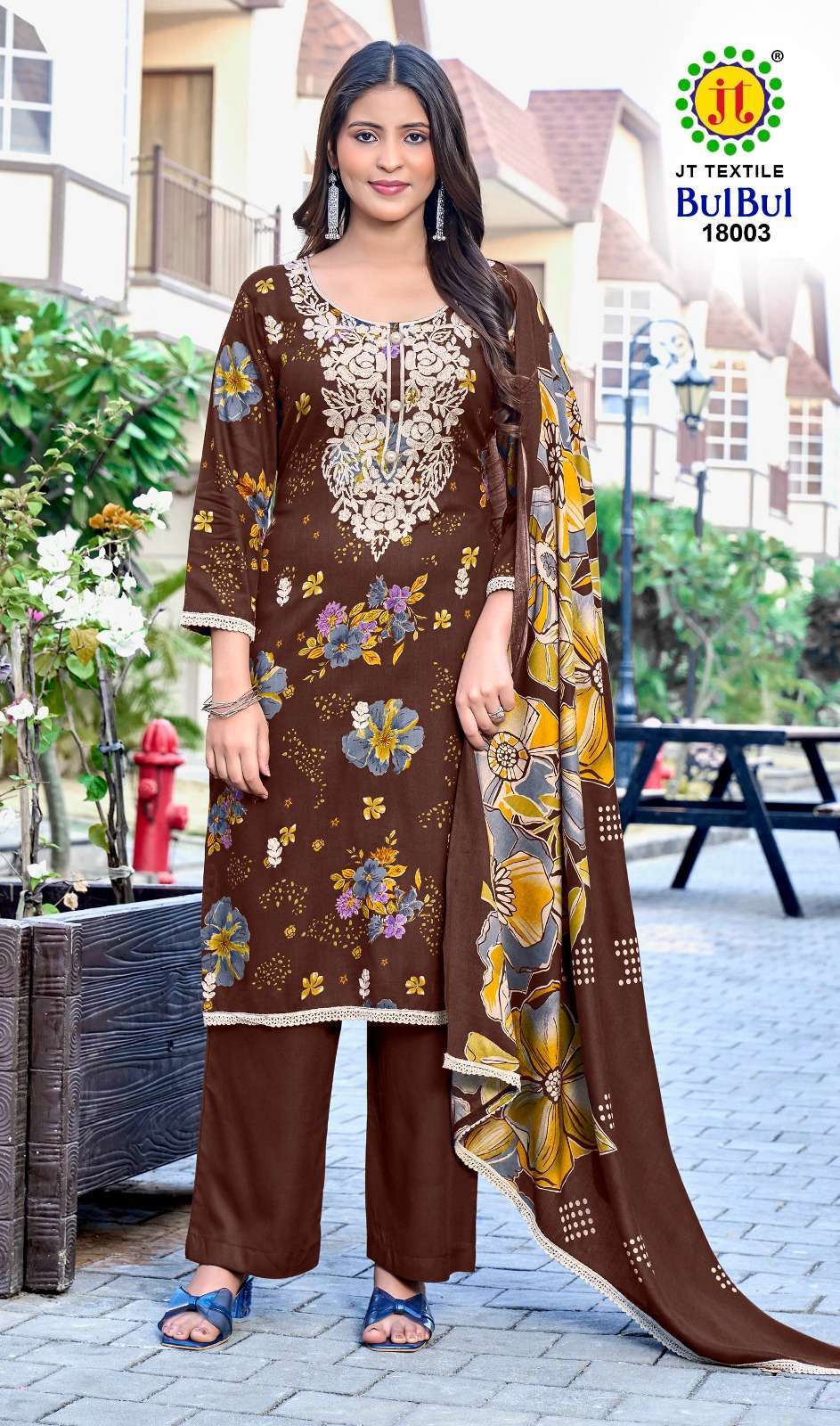 JT BULBUL VOL 18 RAYON FANCY EMBROIDERIES WORK LADIES SUIT