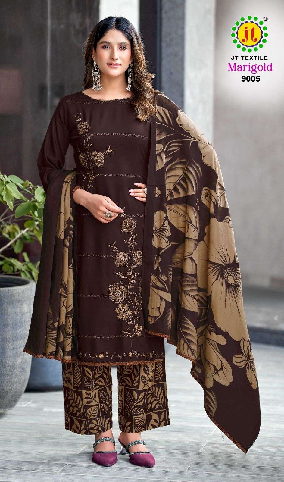 JT MARIGOLD VOL 9 RAYON FANCY PREMIUM WORKS LADIES SALWAR SUIT