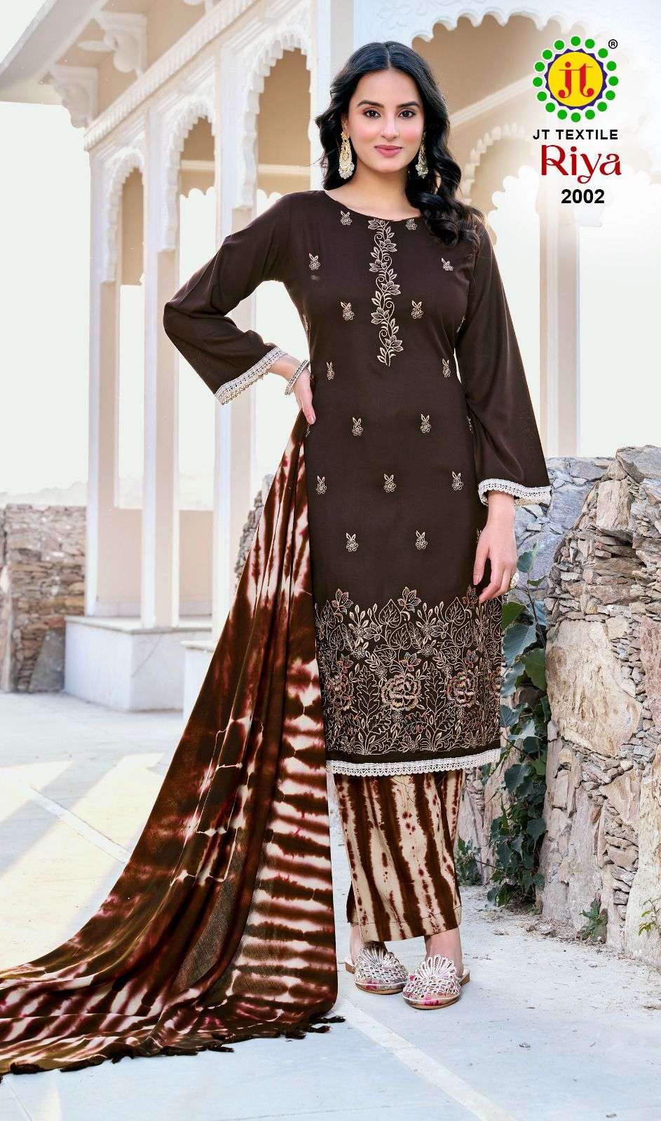 JT RIYA VOL 2 RAYON FANCY EMBROIDERY WORK SUIT