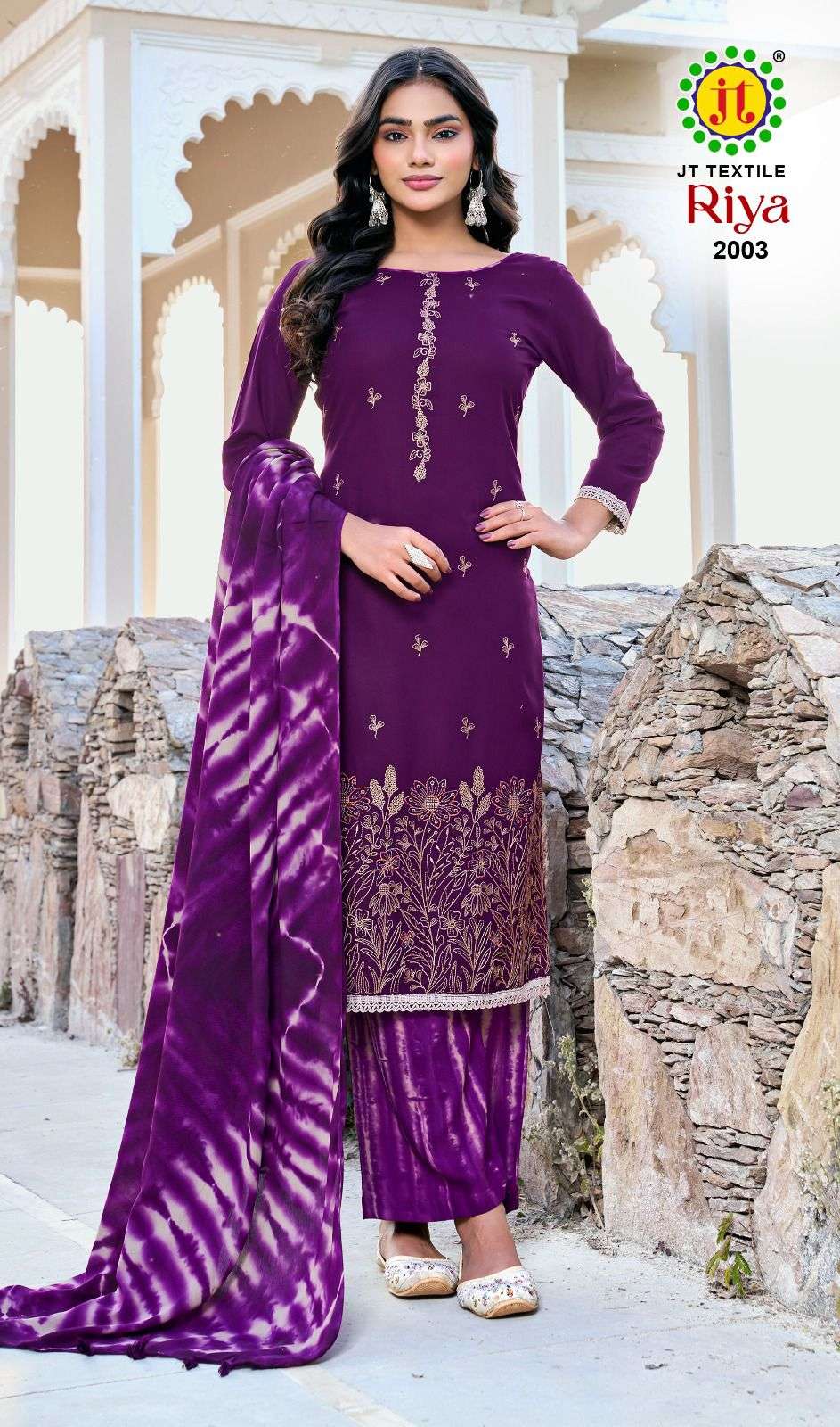 JT RIYA VOL 2 RAYON FANCY EMBROIDERY WORK SUIT