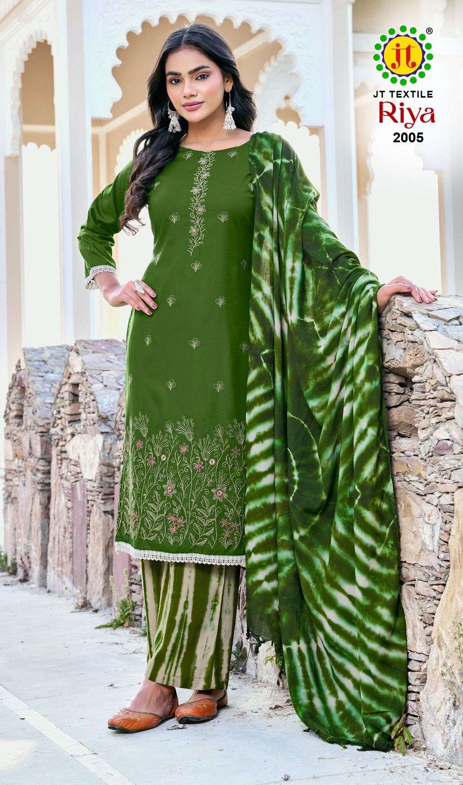 JT RIYA VOL 2 RAYON FANCY EMBROIDERY WORK SUIT