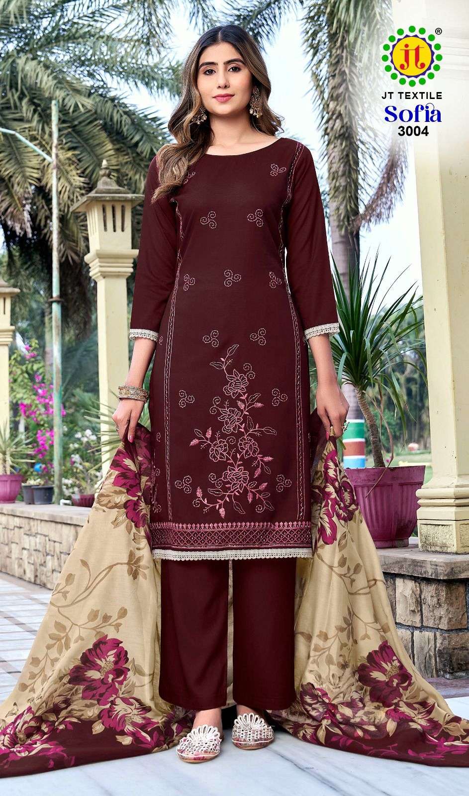 JT SOFIA VOL 3 RAYON FANCY PREMIUM WORKS LADIES SALWAR SUIT