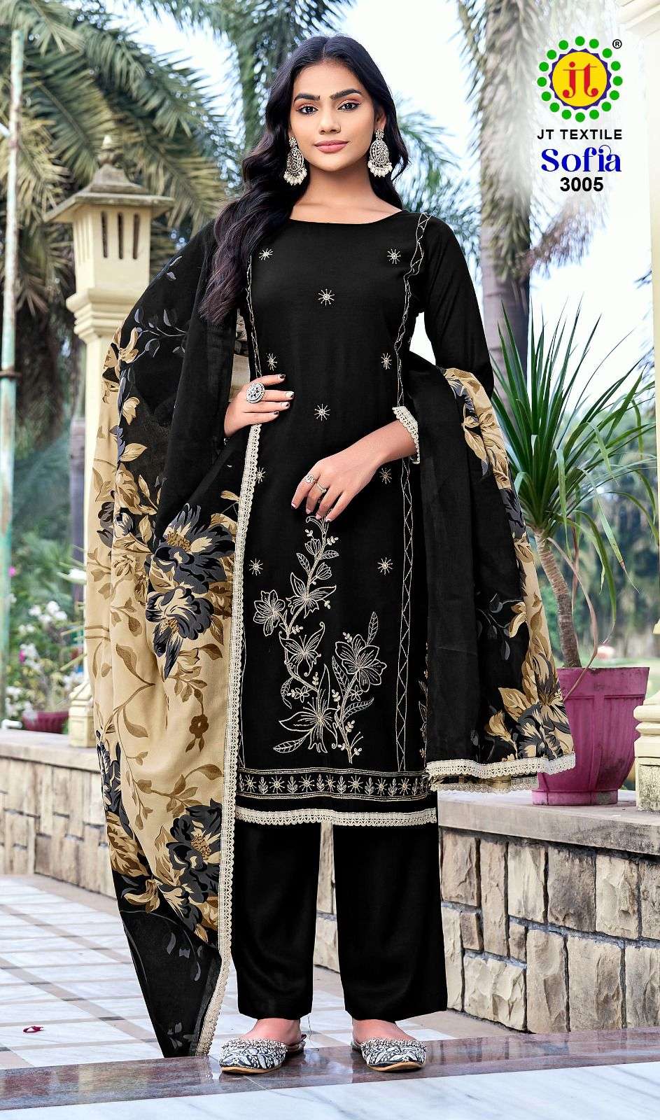 JT SOFIA VOL 3 RAYON FANCY PREMIUM WORKS LADIES SALWAR SUIT