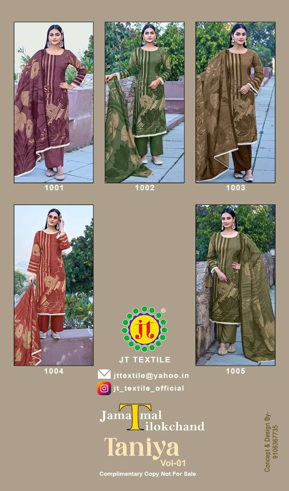 JT TANIYA VOL 1 RAYON FANCY WORKS LADIES SALWAR SUIT