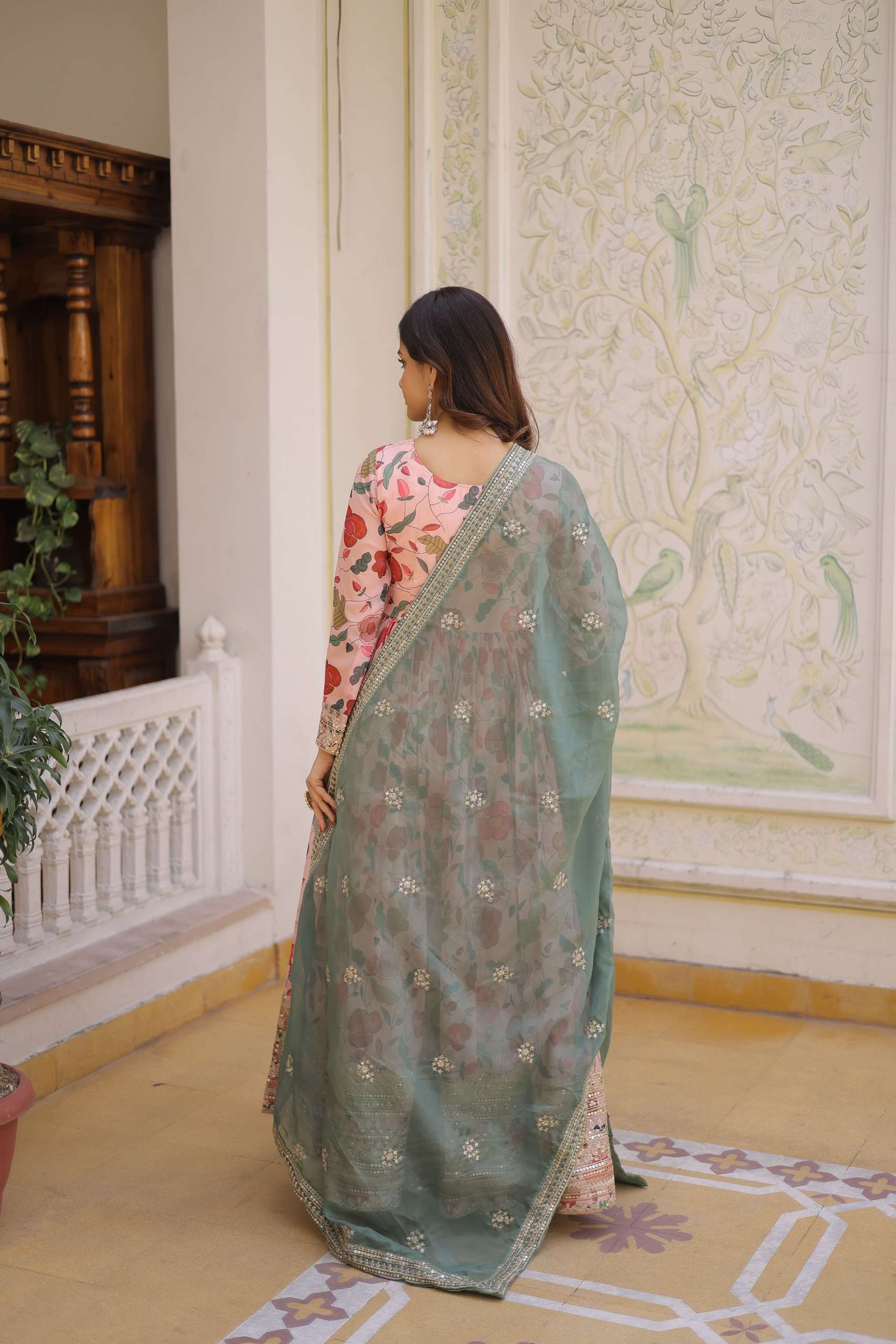 KA 1225 READY MADE ALIA CUT GOWN WITH DUPATTA SET 