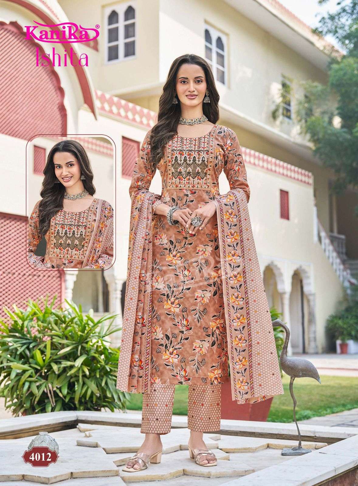 KANIKA ISHITA VOL 4 COTTON STRAIGHT KURTI BOTTOM AND DUPATTA SET 