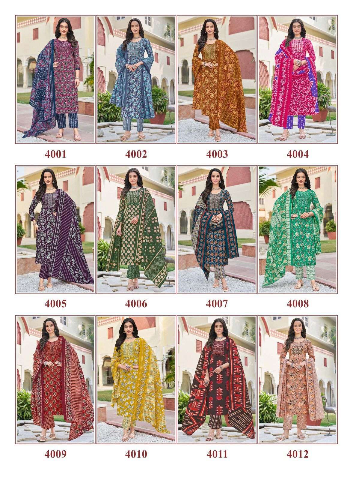 KANIKA ISHITA VOL 4 COTTON STRAIGHT KURTI BOTTOM AND DUPATTA SET 
