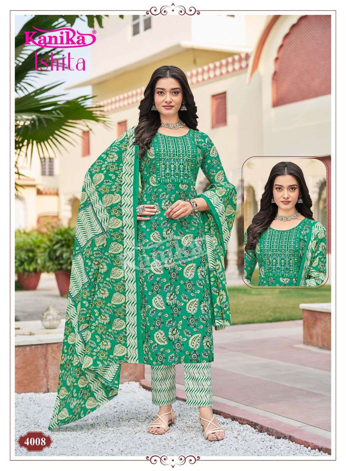 KANIKA ISHITA VOL 4 COTTON STRAIGHT KURTI BOTTOM AND DUPATTA SET 