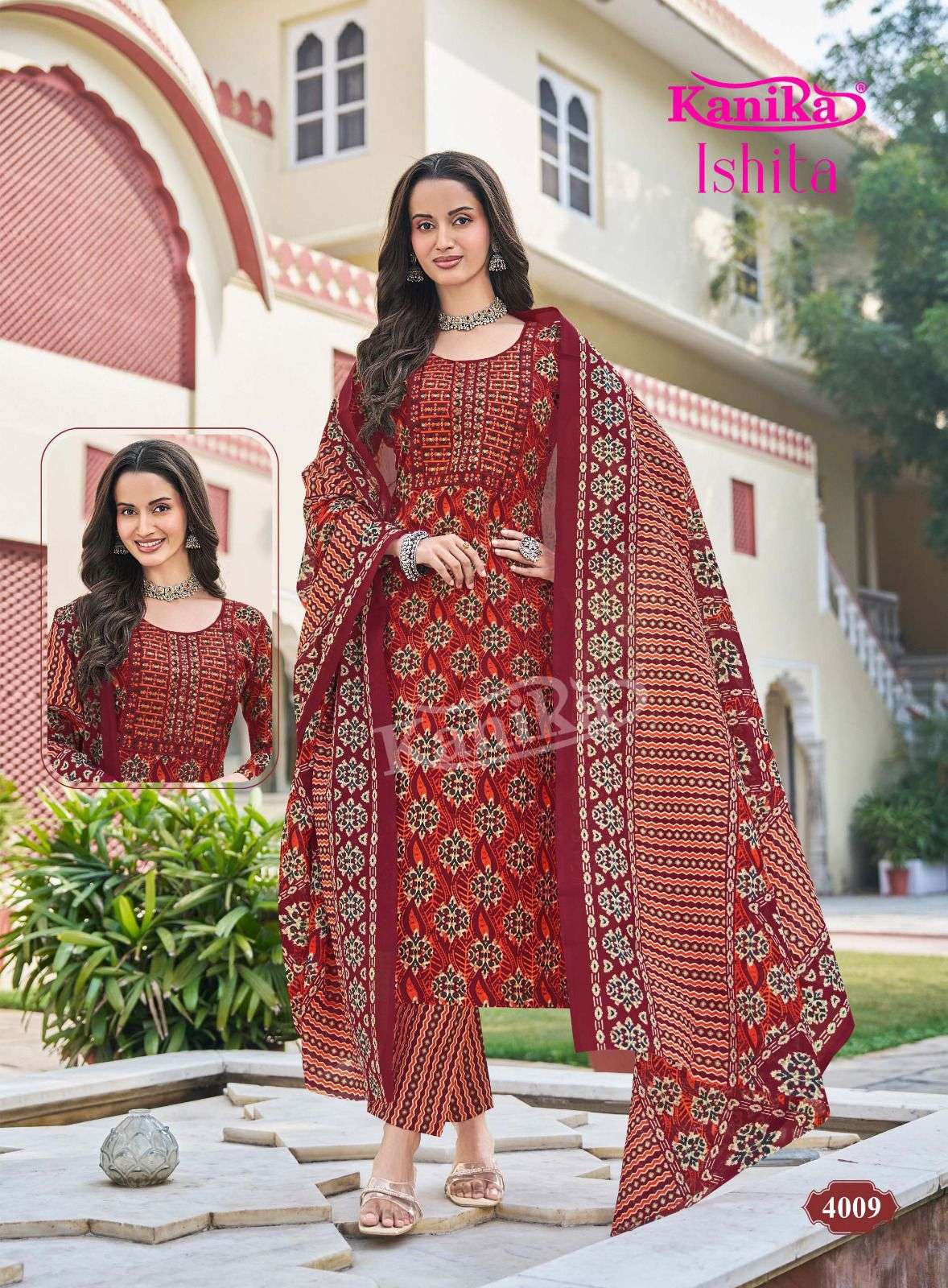 KANIKA ISHITA VOL 4 COTTON STRAIGHT KURTI BOTTOM AND DUPATTA SET 