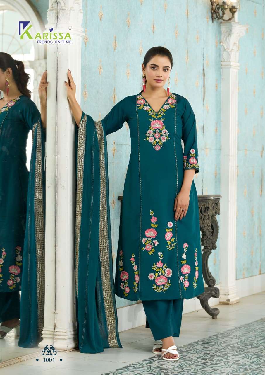 KARISSA ORION VISCOSE BEAUTIFUL DESIGNER WORK LADIES 3PIECE SET COLLECTION 