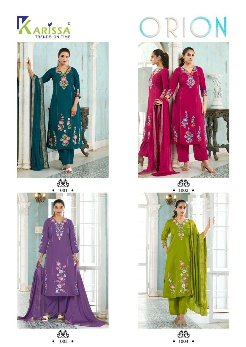 KARISSA ORION VISCOSE BEAUTIFUL DESIGNER WORK LADIES 3PIECE SET COLLECTION 