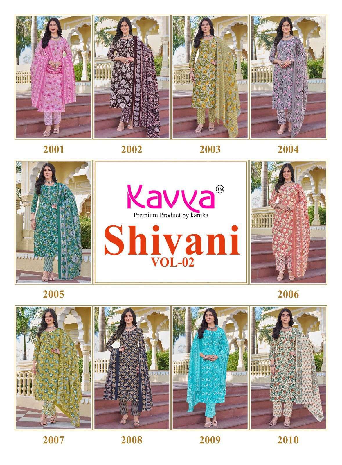 KAVYA SHIVANI VOL 2 COTTON PRINTED FANCY LADIES 3PIECE SET COLLECTION 