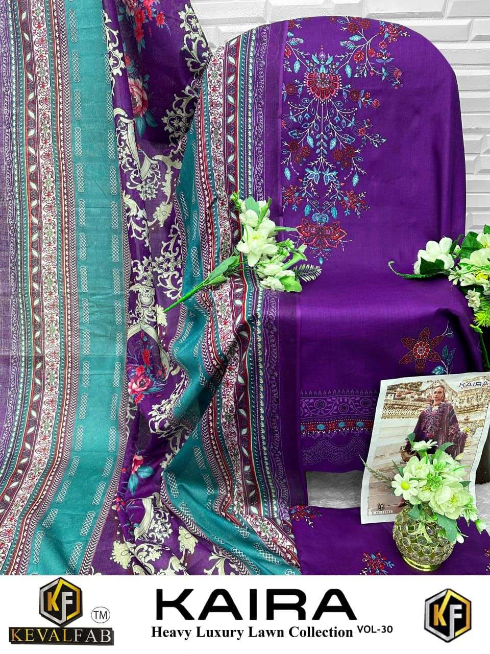 KEVAL FAB KAIRA VOL 30 LAWN COTTON DIGITAL PRINT SALWAR SUITS 
