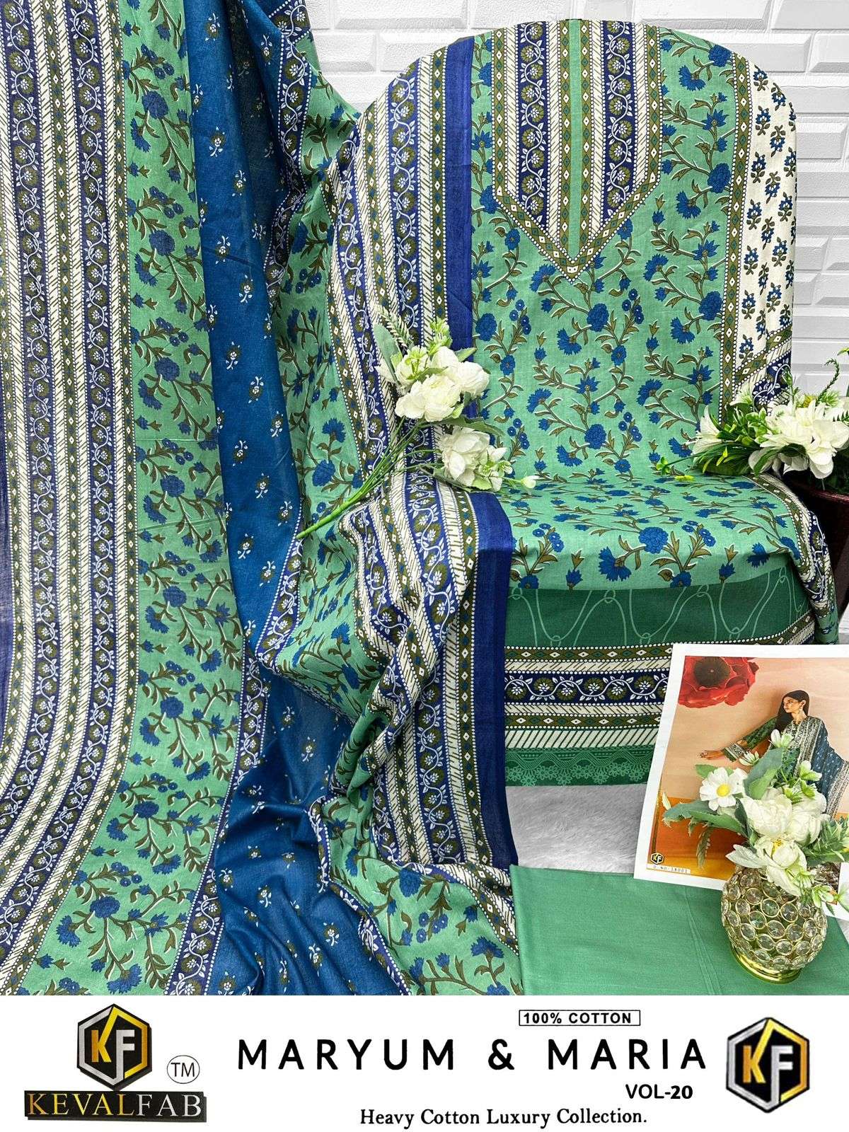 KEVAL FAB MARYUM & MARIA VOL 20 COTTON DIGITAL PRINTS SALWAR SUIT