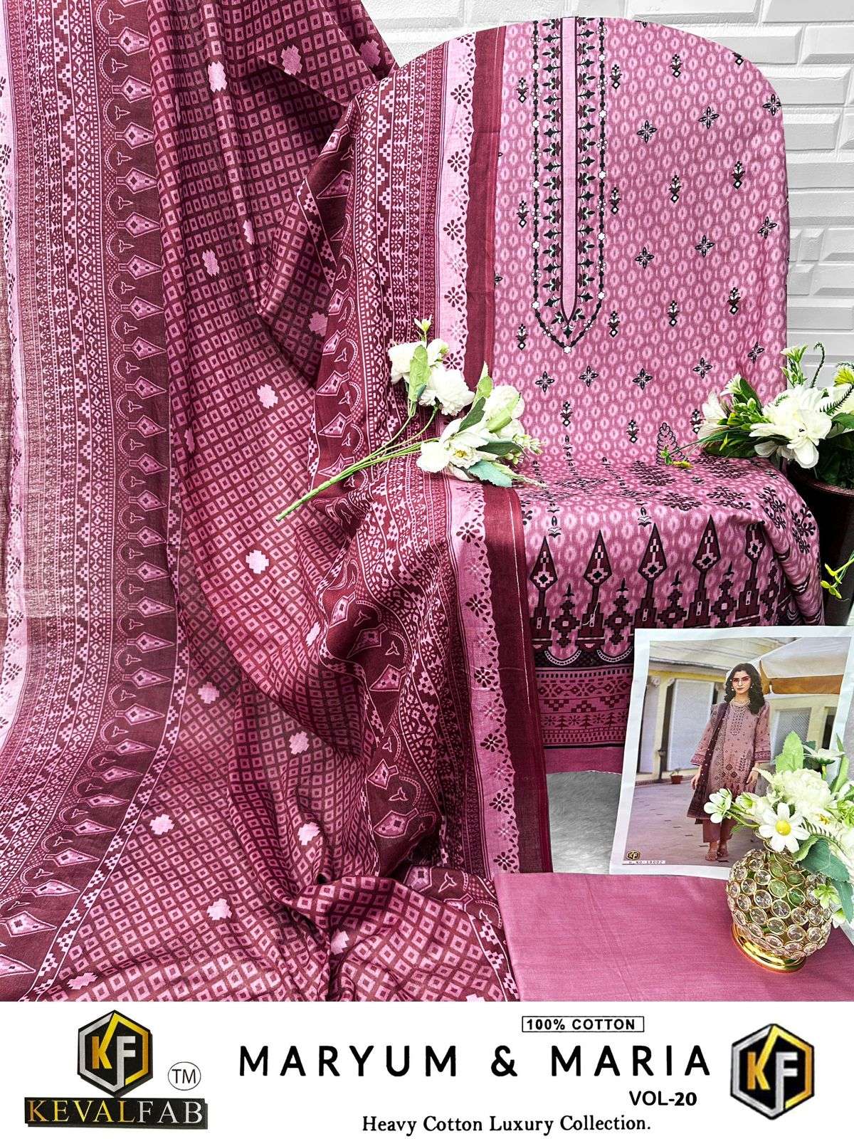 KEVAL FAB MARYUM & MARIA VOL 20 COTTON DIGITAL PRINTS SALWAR SUIT