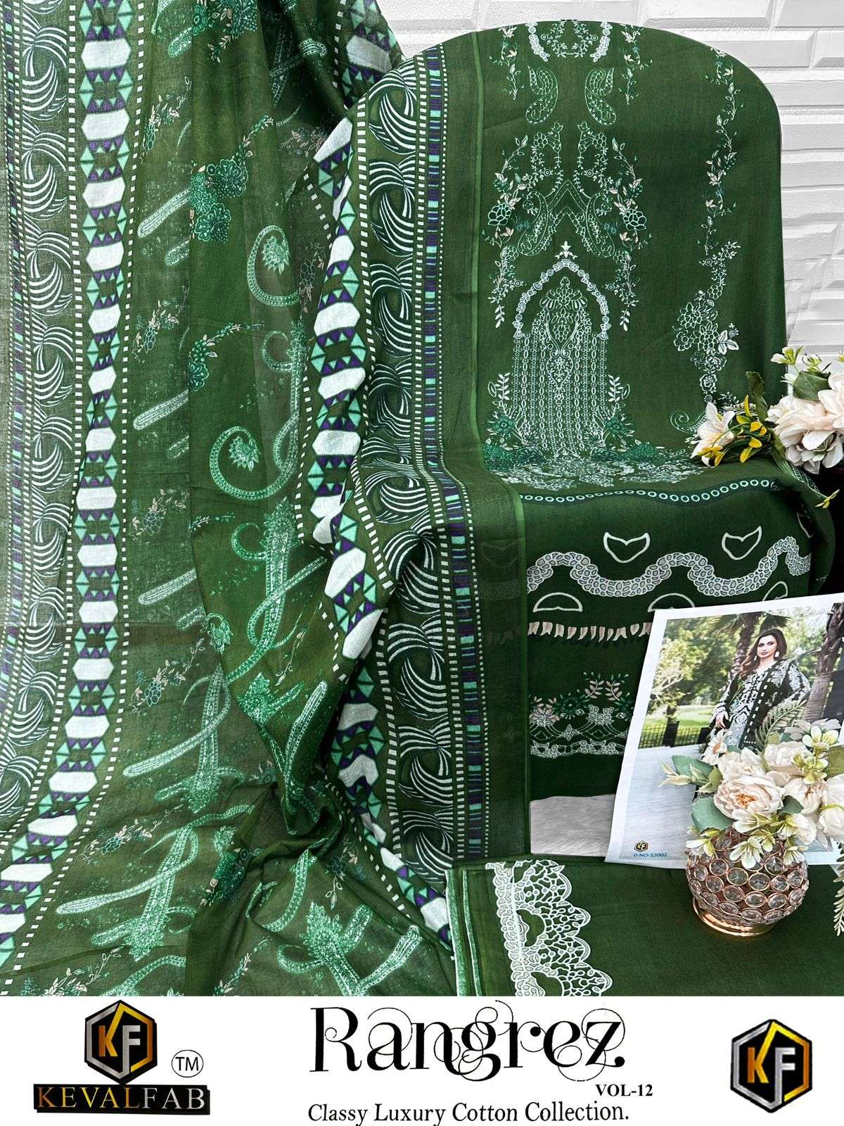 KEVAL FAB RANGREZ VOL 12 COTTON DIGITAL PRINTS SALWAR SUIT	