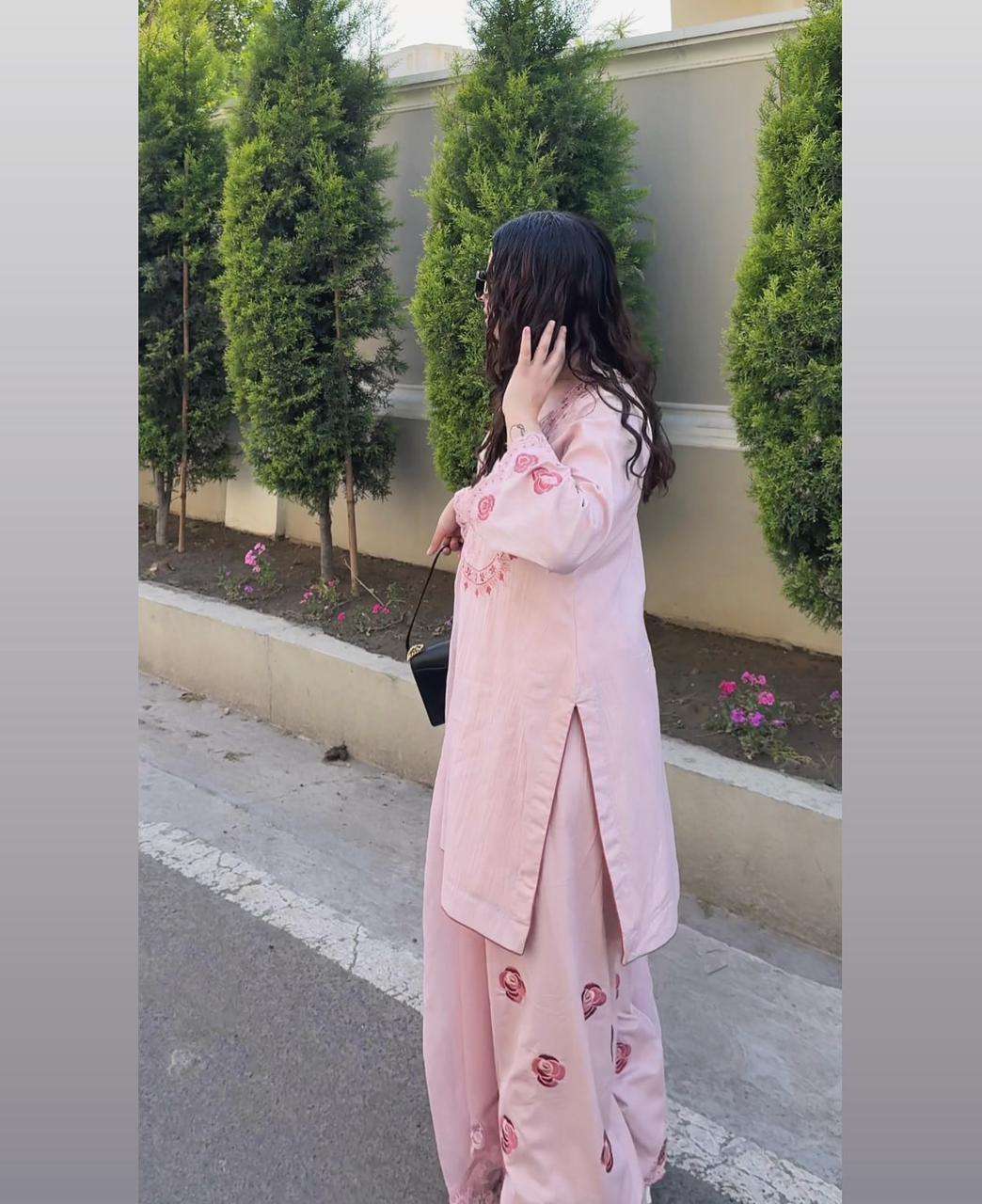 LADY LOOK 001 FANCY EMBROIDERY DESIGNER WORK READY MADE LADIES SUIT